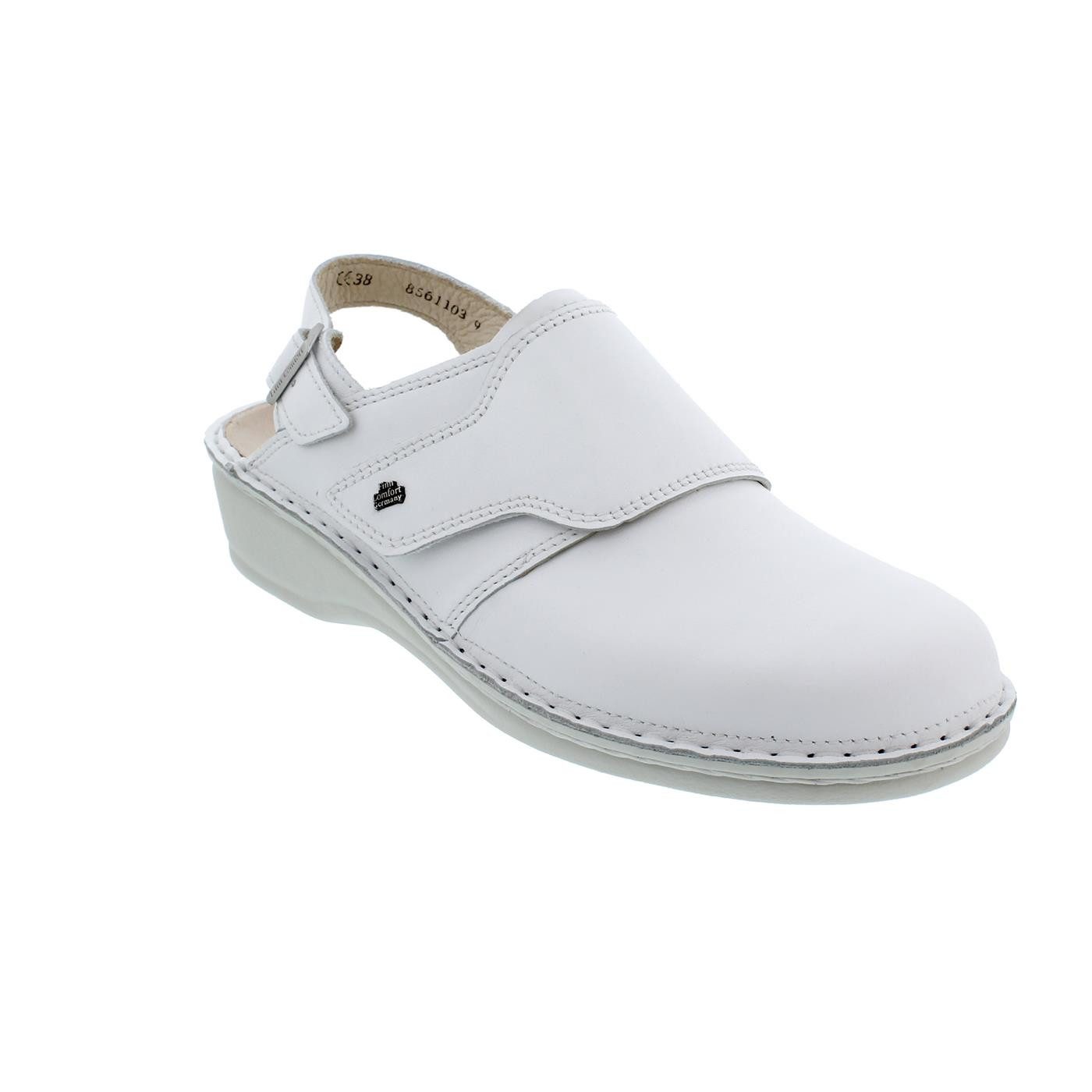 Finn Comfort Finn Comfort Assuan Clog, Nappa (Glattleder), weiss, Klettvers günstig online kaufen