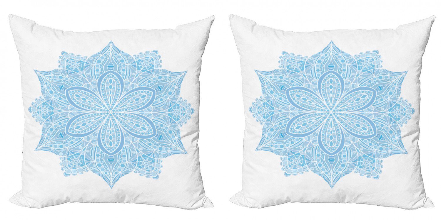 Kissenbezüge Modern Accent Doppelseitiger Digitaldruck, Stück), Blumenverzierung Mandala Blauer Abakuhaus (2