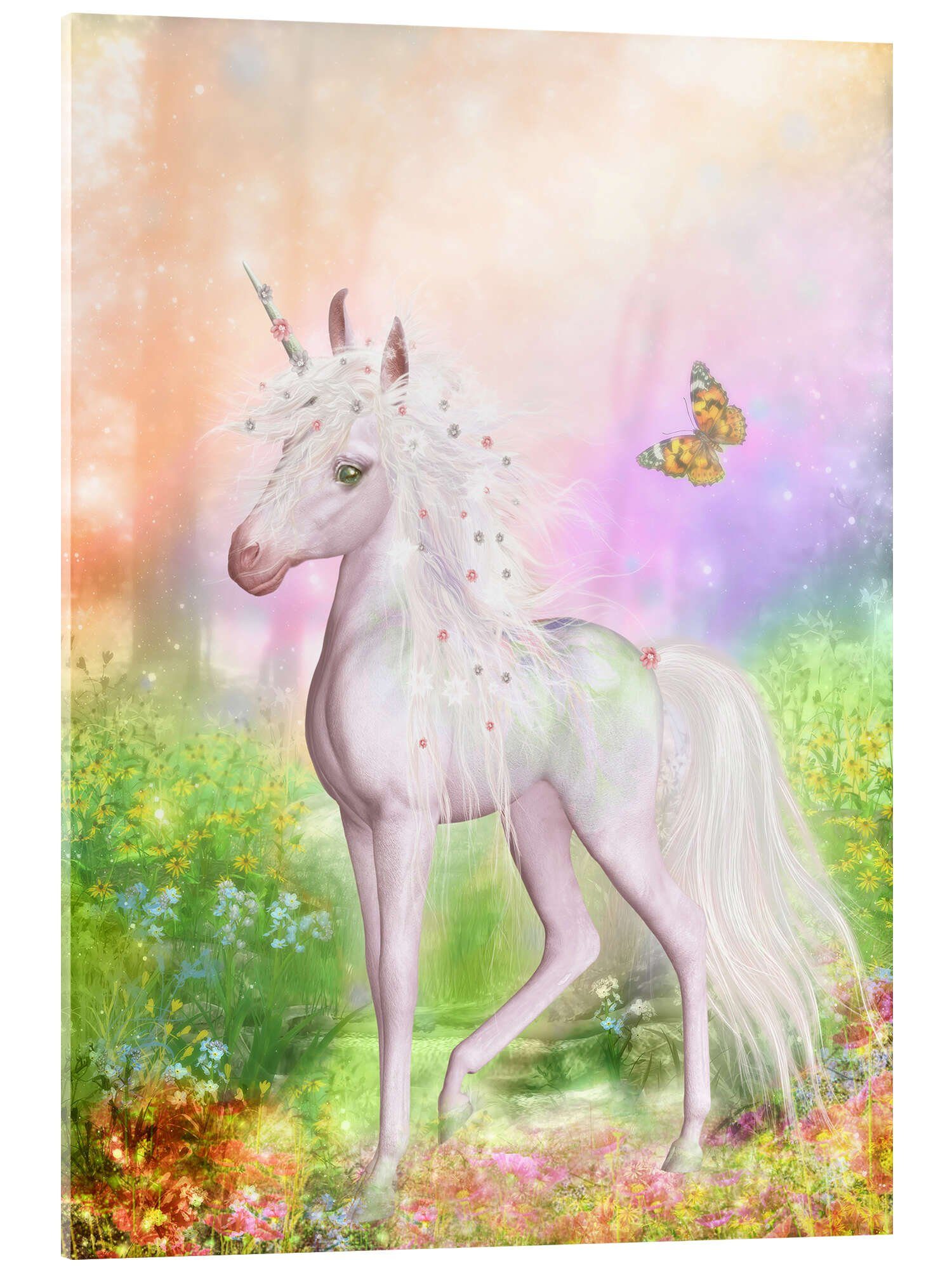 Posterlounge Wandbild Einhorn-Lächeln, Dolphins DreamDesign, erhältlich als Poster, Leinwandbild, Wandsticker oder Acrylglasbild