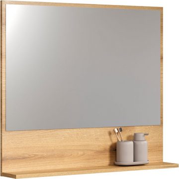 welltime Spiegel Amrum Badezimmerspiegel Badmöbel Wandspiegel, BxHxT 80 x 74 x 14cm eleganter Spiegel in einem zeitlosen Eiche Dekor