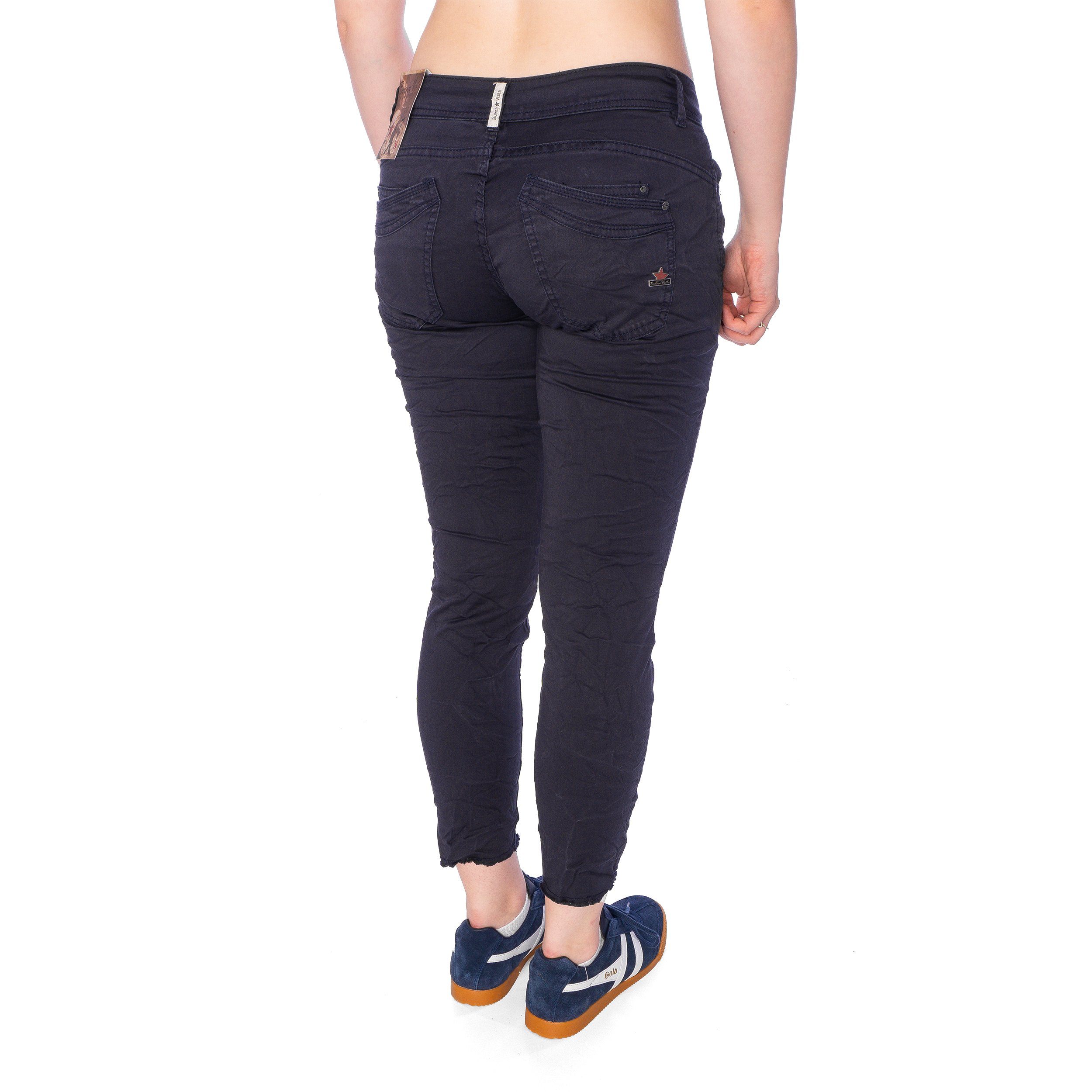 Damen Jeans 7/8 Vista Hose twill dark blue stretch Buena Vista Slim-fit-Jeans Buena Malibu