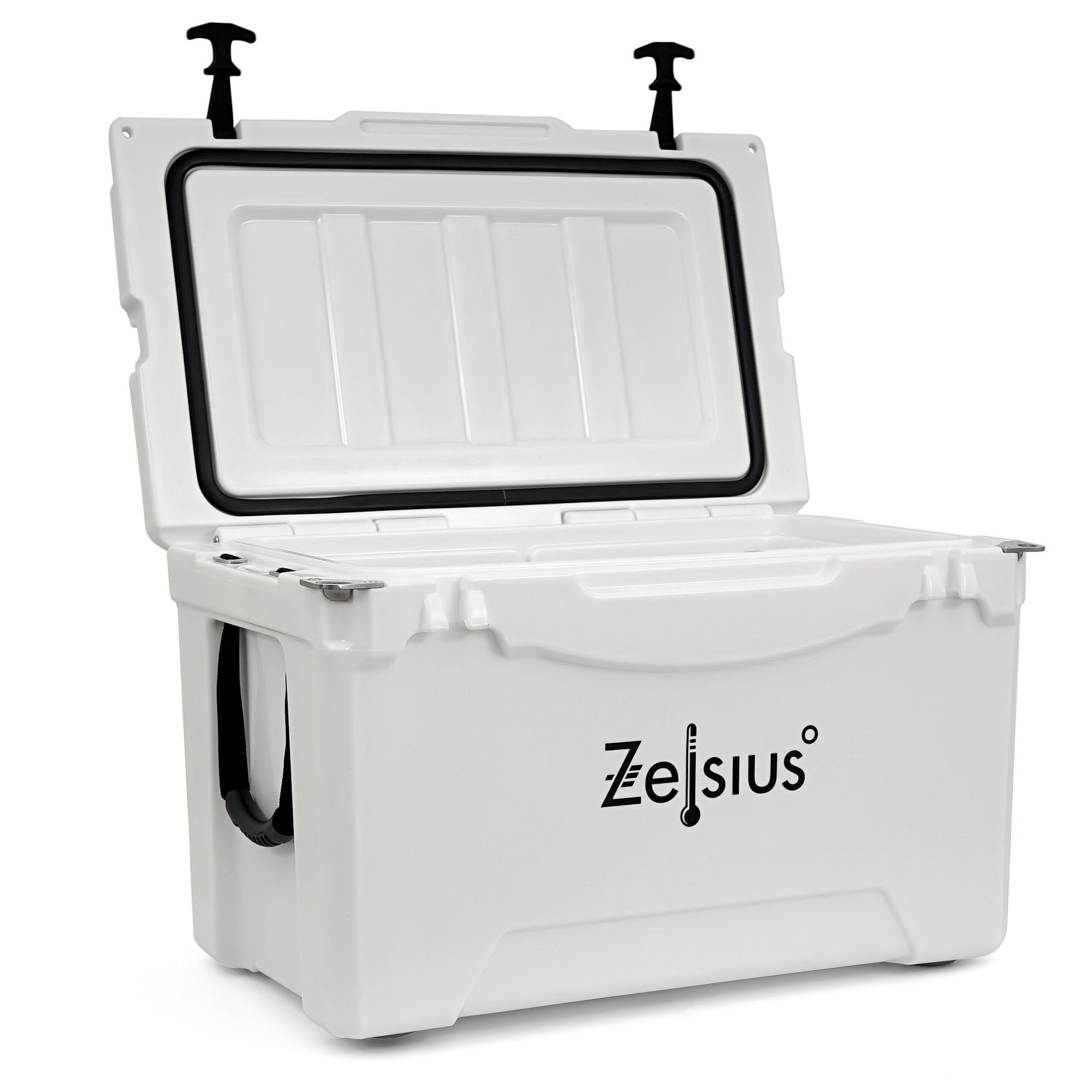 Zelsius Kühlbox Kühlbox weiß 50 Liter, Cooling Box ideal für Auto Camping, 50 l, mit Flaschenöffner