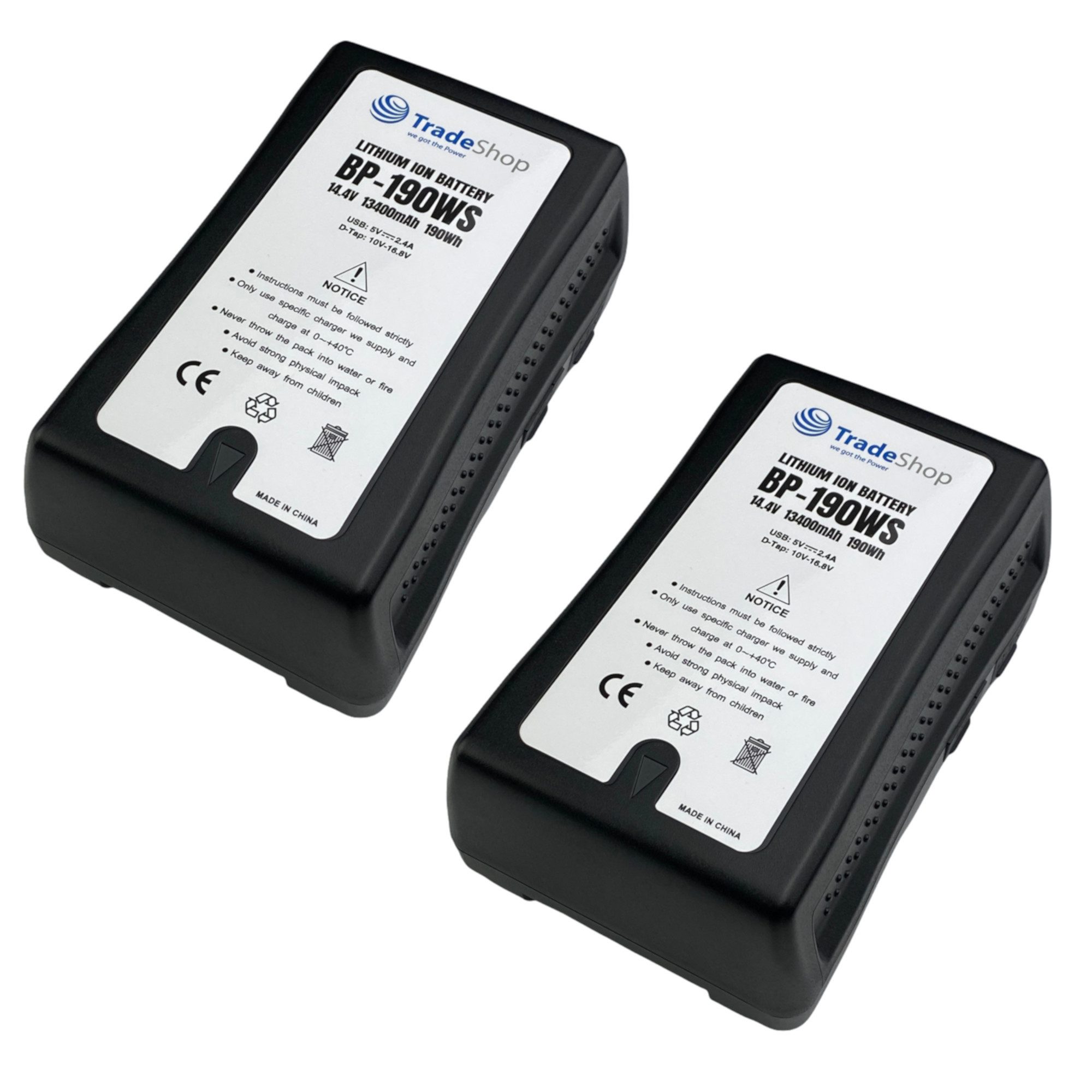 Trade-Shop 2x Akku passend für Sony PDWF350 PDWF350L PDWR1 PDWV1 PDW700 PMW580L Akku Li-Ion 13400 mAh (14,4 V)
