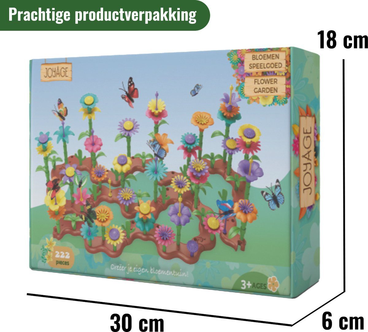 GD IMPORT Steckspielzeug Joyage Blumen Feinmotorik-Spielzeug – 222 Teile Montessori ab 3 Jahren, (224-tlg)