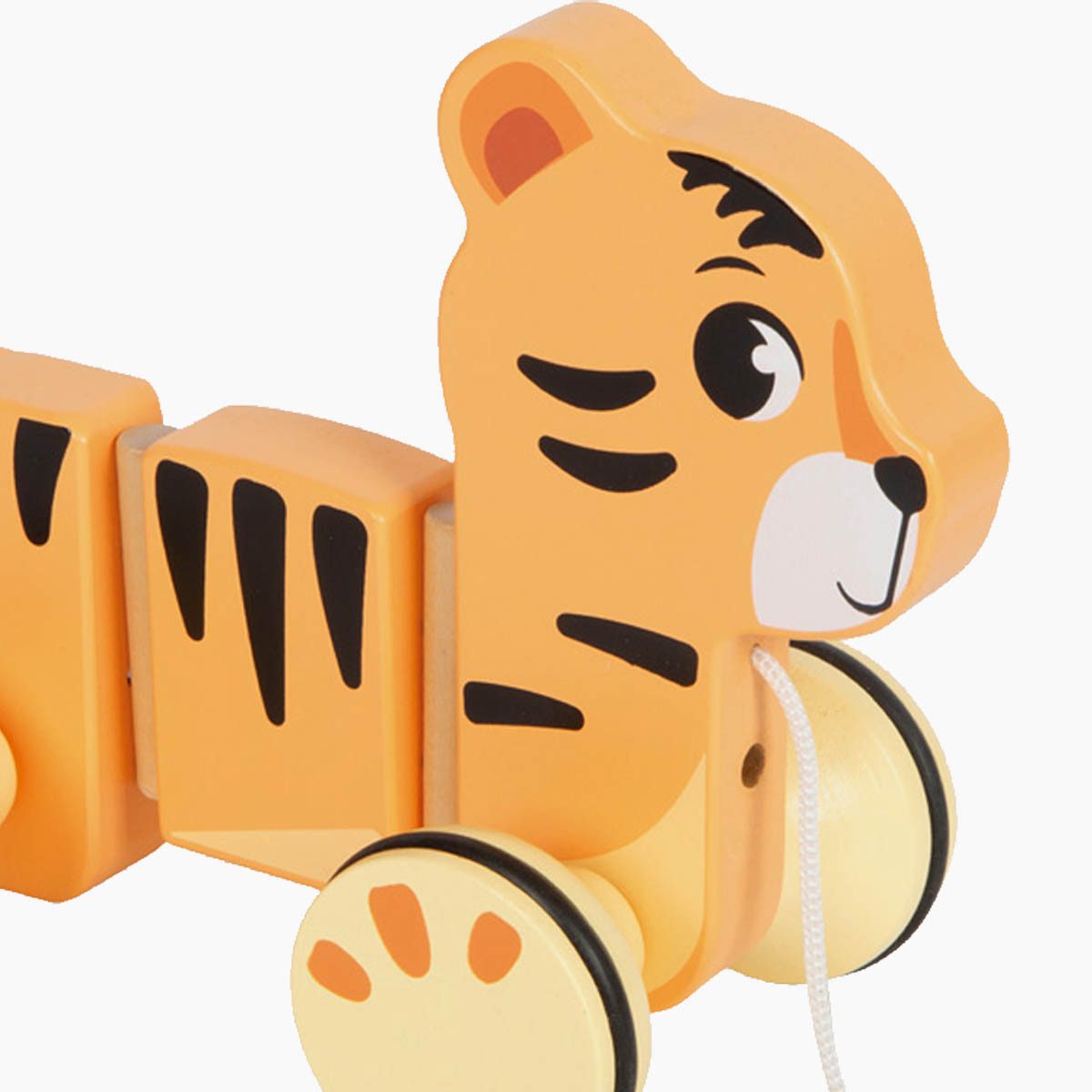 small foot GmbH & Co. KG Nachziehspielzeug Nachziehtier Tiger Safari, (packung, 1-tlg), mit gummierten, geräuscharmen Rädern