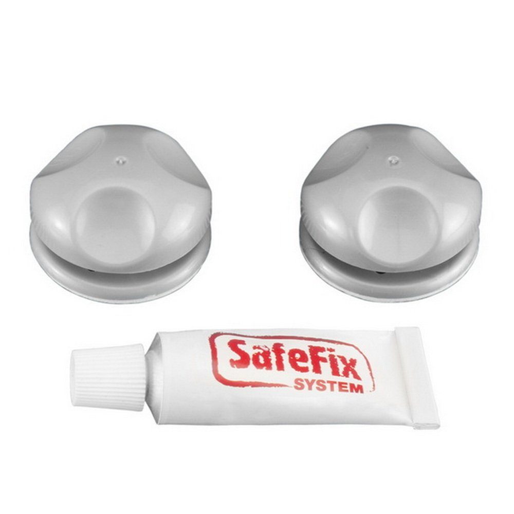 Metaltex Klebehaken Viva Safe Fix Haken 2 Stk. mit Kleber Klebehaken für Duschablagekorb, VIVA Duschablagen, (Größe: Ø 4 cm), bis zu 5 Kg belastbar