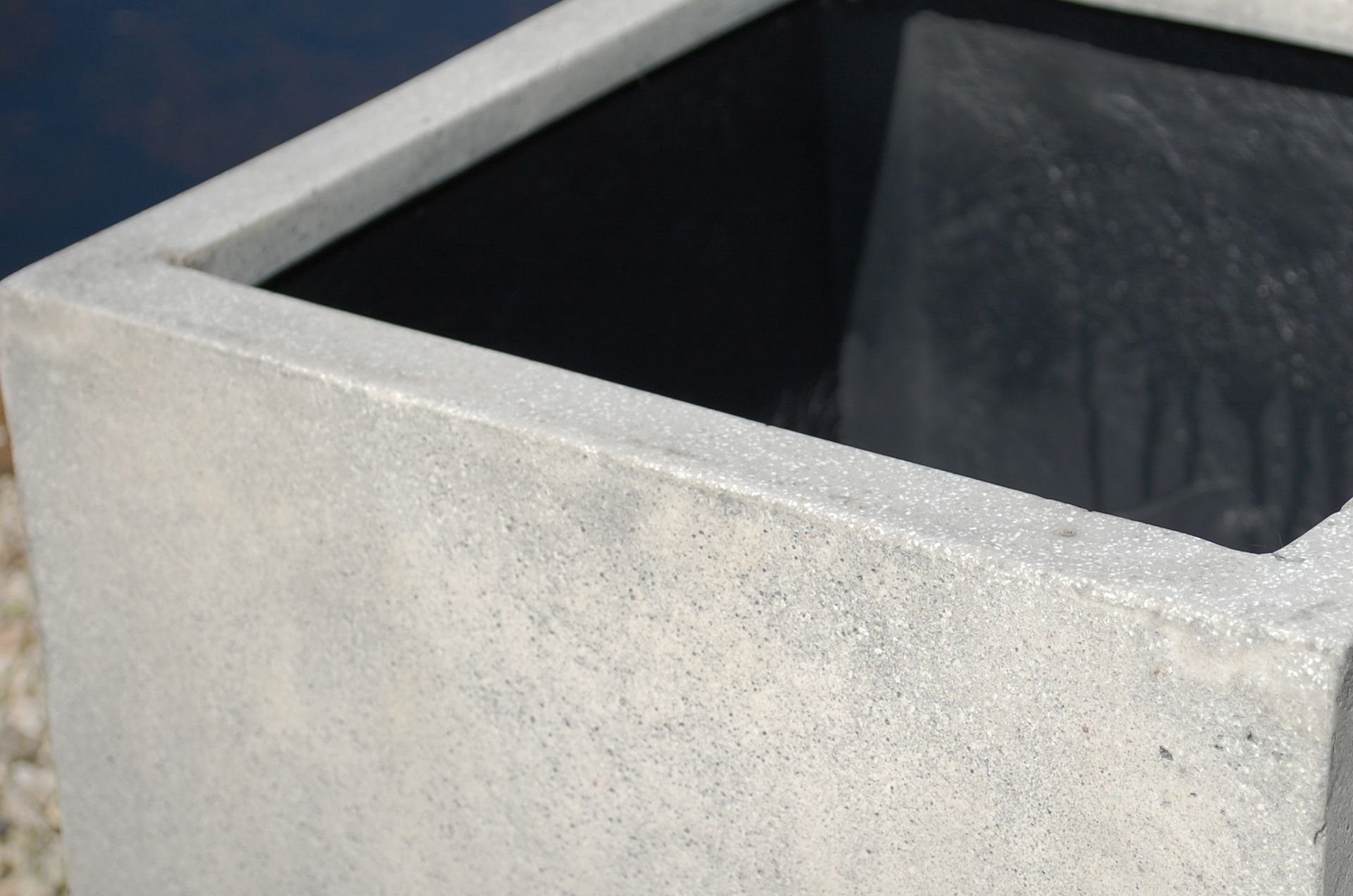 Grau Beton-Design, Würfel, "Block" VIVANNO Blumenkübel Pflanzkübel Fiberglas Pflanzkübel