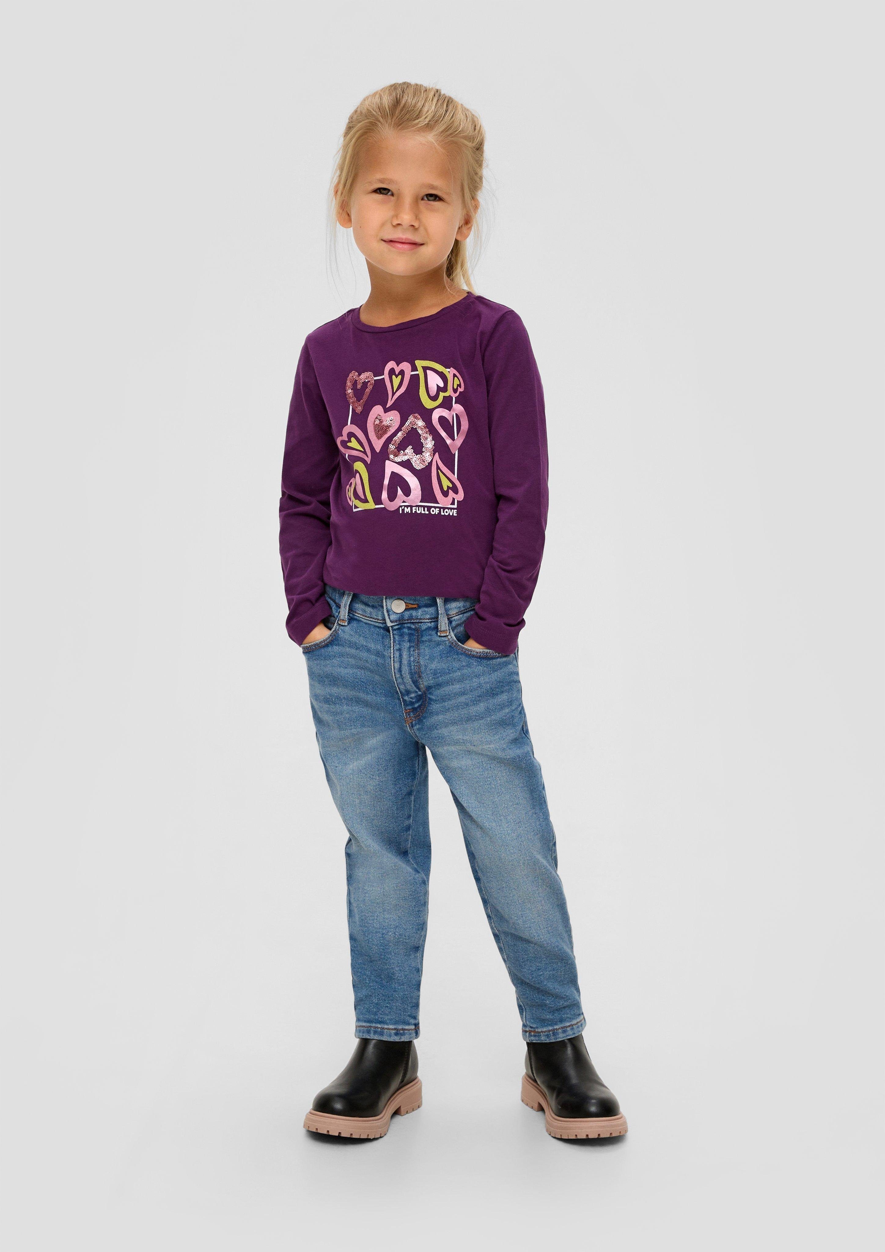 Stoffhose / Kontrastnähte Ankle-Jeans Tapered / Fit s.Oliver Waschung, Leg High Mom Rise / Relaxed