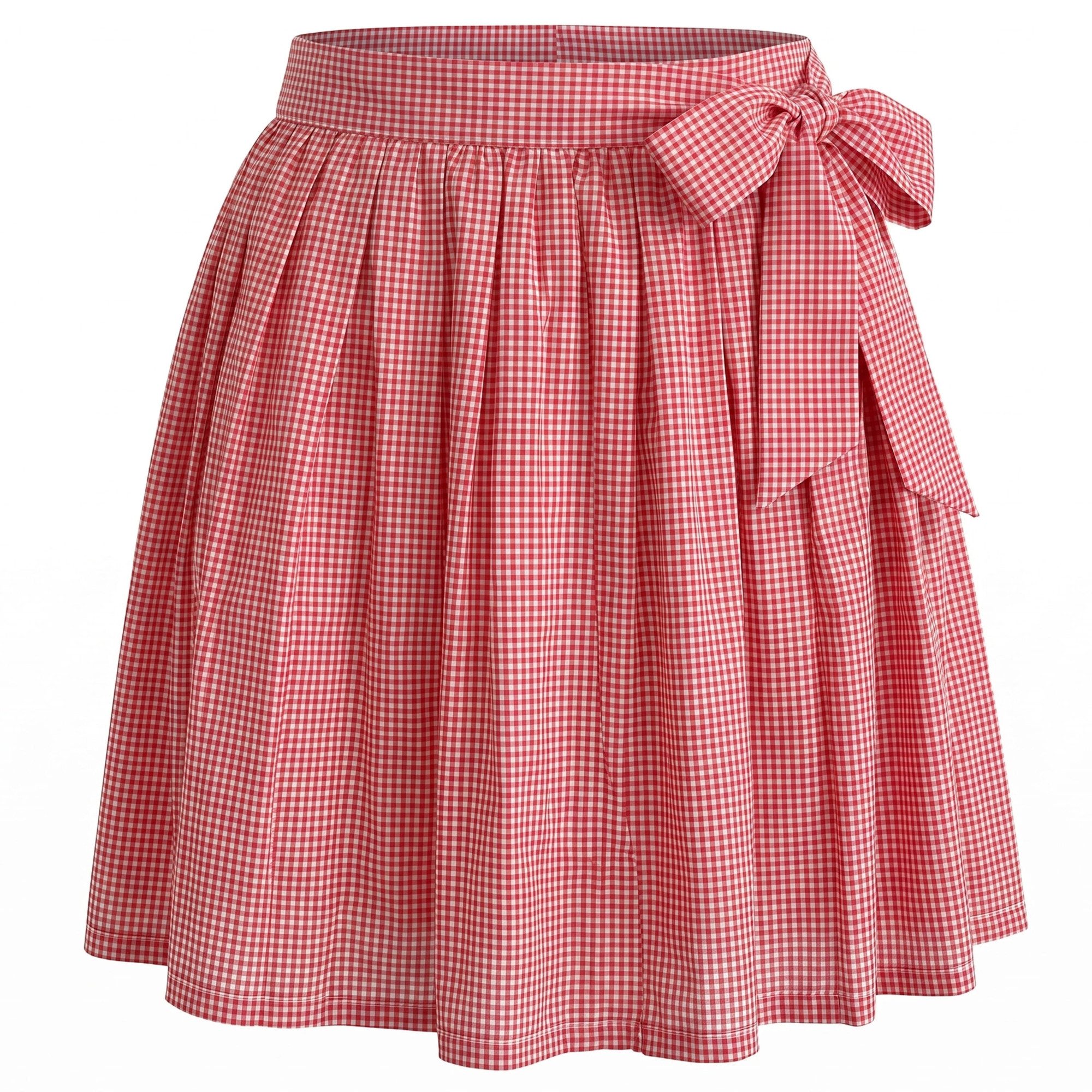 German Wear Dirndlschürze GW1604-1 Rot, Dirndlschürze Trachtenschürze Mini Dirndl Dirndel Rot Kariert