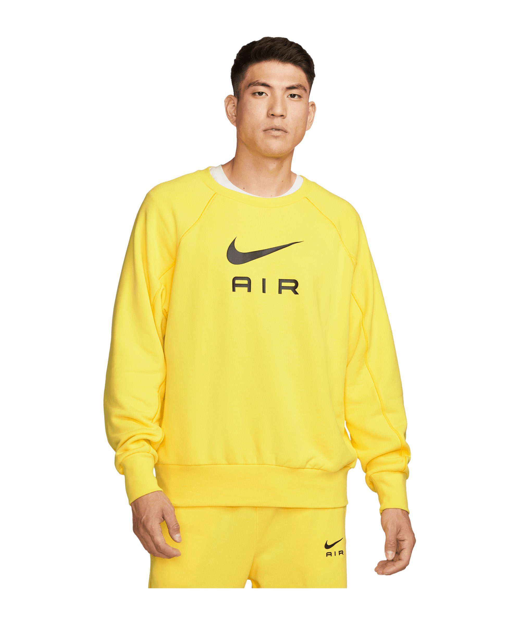 Nike Sportswear Sweatshirt Air FT Crew Sweatshirt gelbschwarz