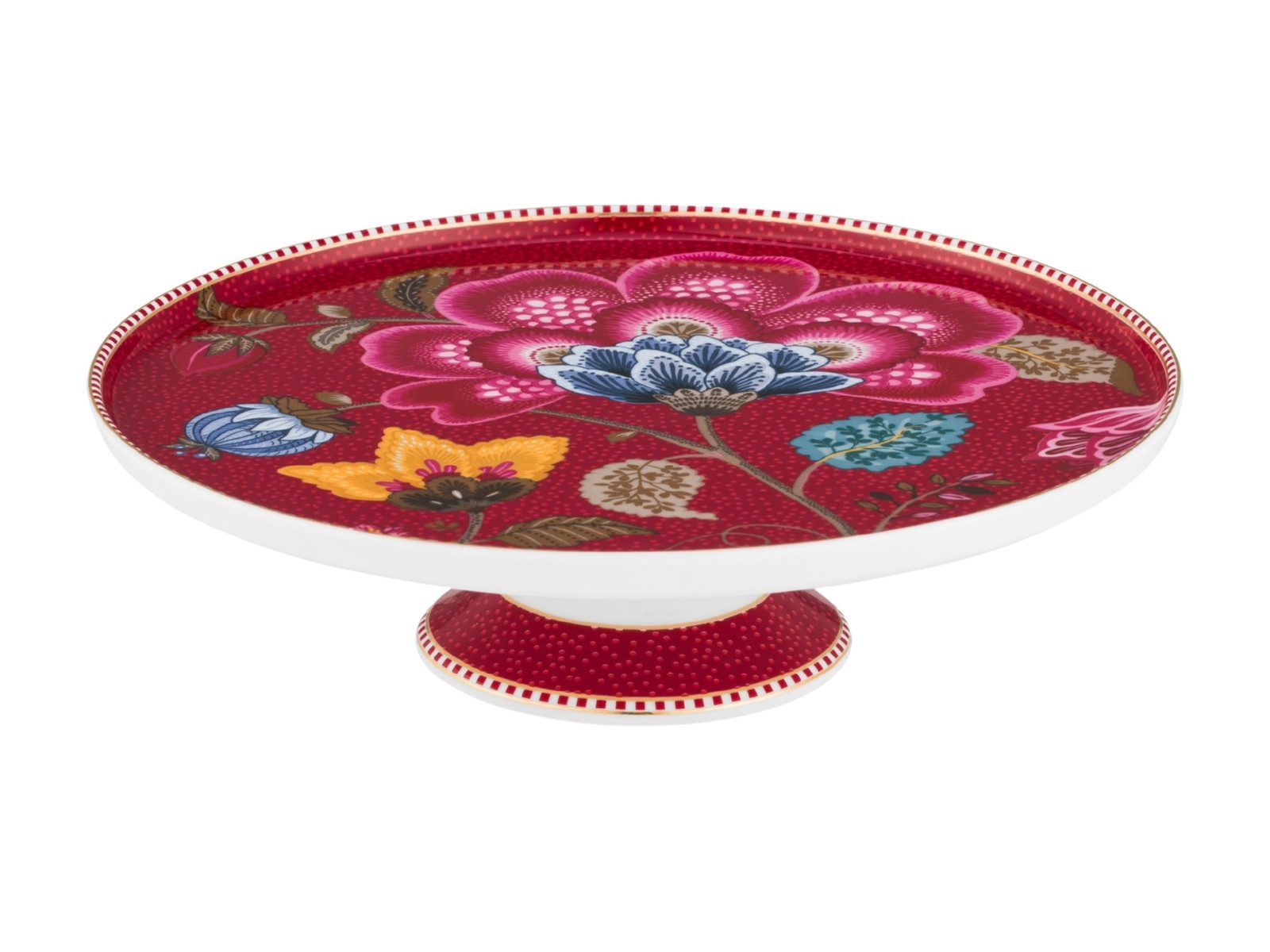 PiP Studio Tortenplatte Blooming Tales Fantasy Dark Red Mini Kuchenplatte 21cm, Porzellan, (Platten)