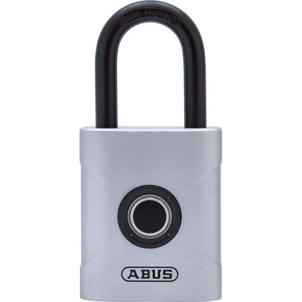 ABUS Akkuschloss ABUS TOUCH 57/45 Level 6 Fingerprint Sicherheitsschloss (Level 6 Sicherheit, Silberne Oberfläche, ABUS Qualität)