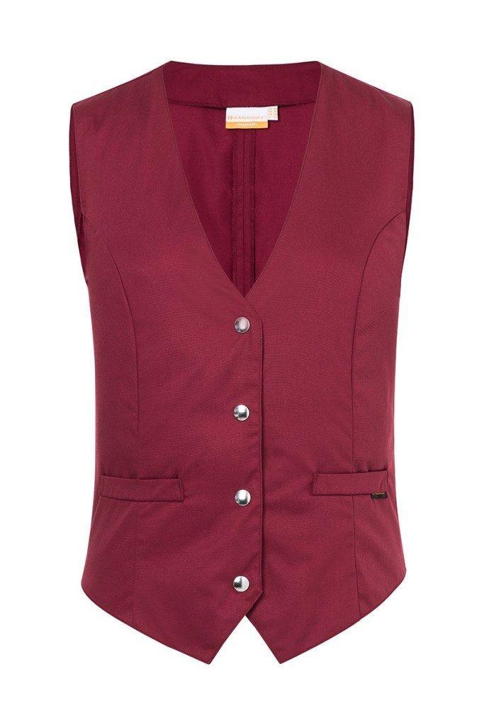 Karlowsky Fashion Arbeitsweste KARLOWSKY Damen Serviceweste LENA V-Neck Modern-Fit Bordeaux