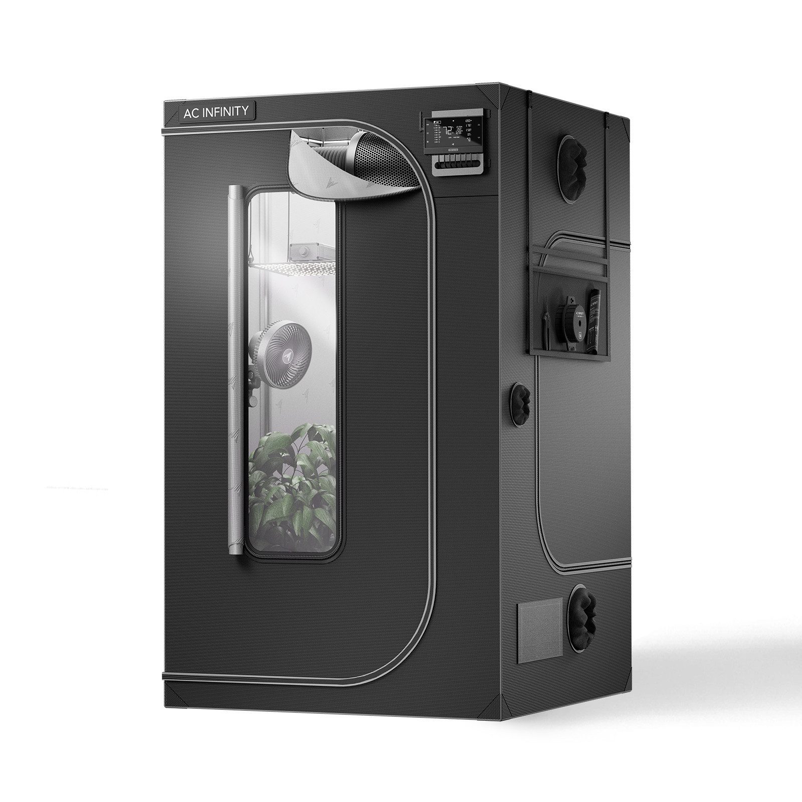 AC INFINITY Gewächshaus AC Infinity CLOUDLAB Advance Growzelt, BxTxH: 120 x 120 x 200 cm, BxLxH: 120 x 120 x 200 cm, CLOUDLAB 844 mit 2000D Mylar