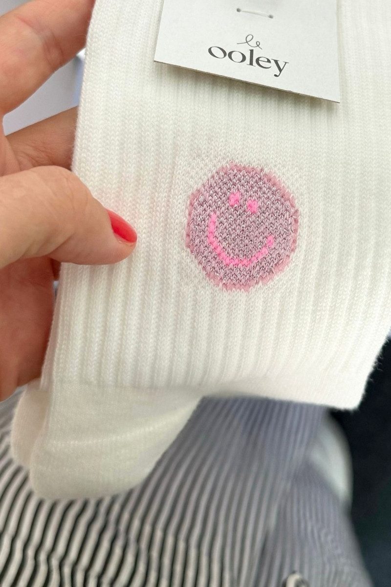 ooley GmbH Socken Socken - ICON GLITTER SMILE - white