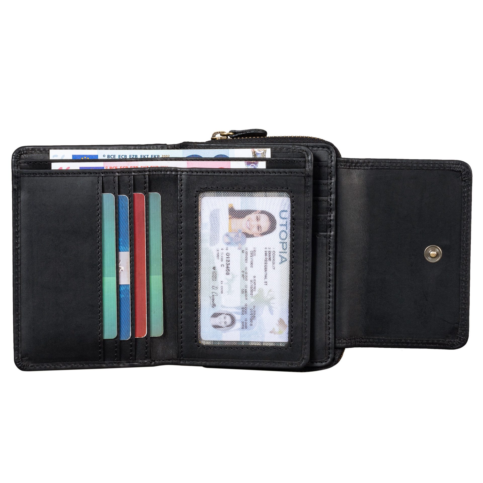 Benthill Geldbörse Damen Echt Leder RFID Geldbeutel viele Kartenfächer Port günstig online kaufen