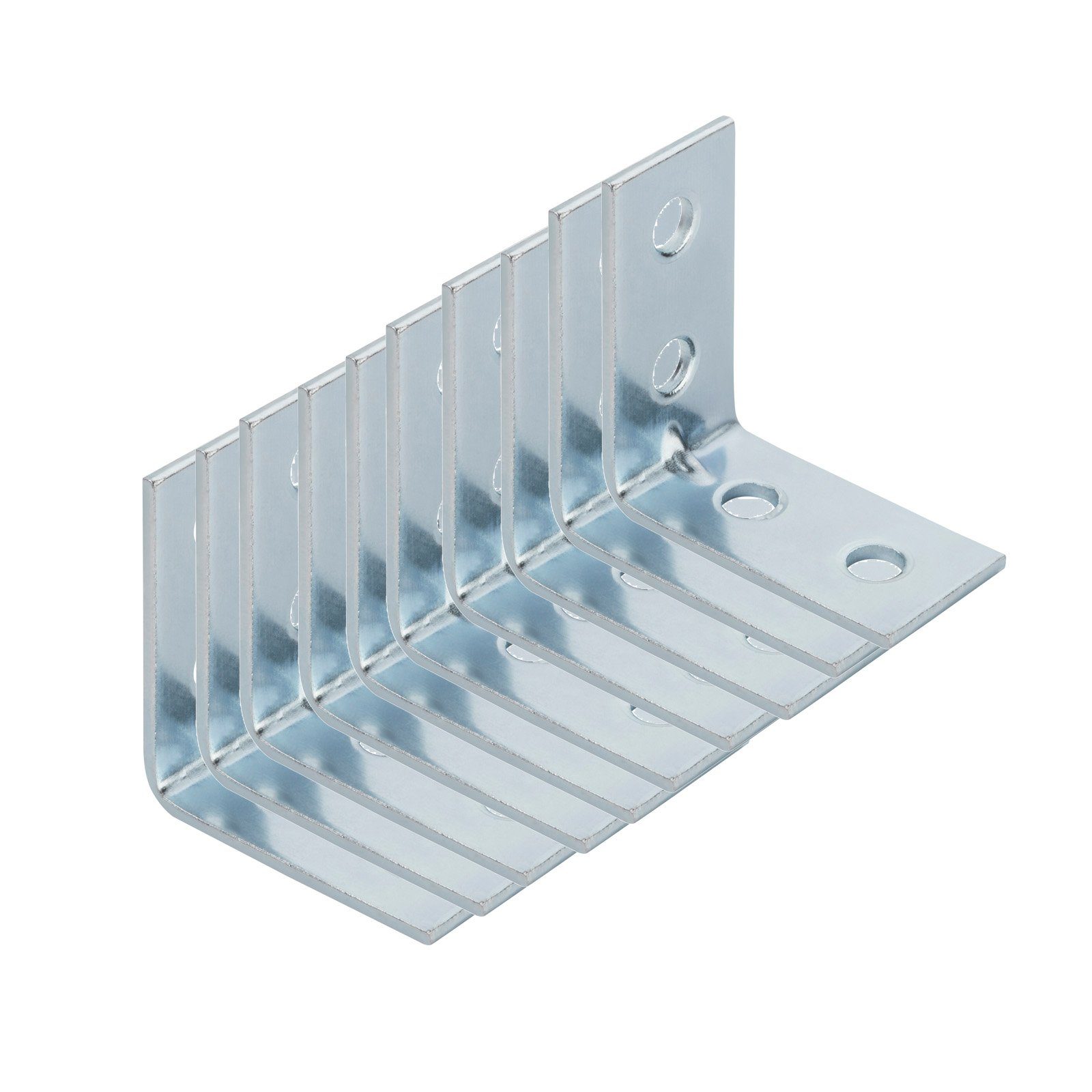 SO-TECH® Winkelverbinder L-Winkel gerade, Stahl verzinkt, Lochung gesenkt, LxB: 3x1.5 mm, (10-St), Montagewinkel mit Sicke, 30 x 30 x 15 x 1,5 mm