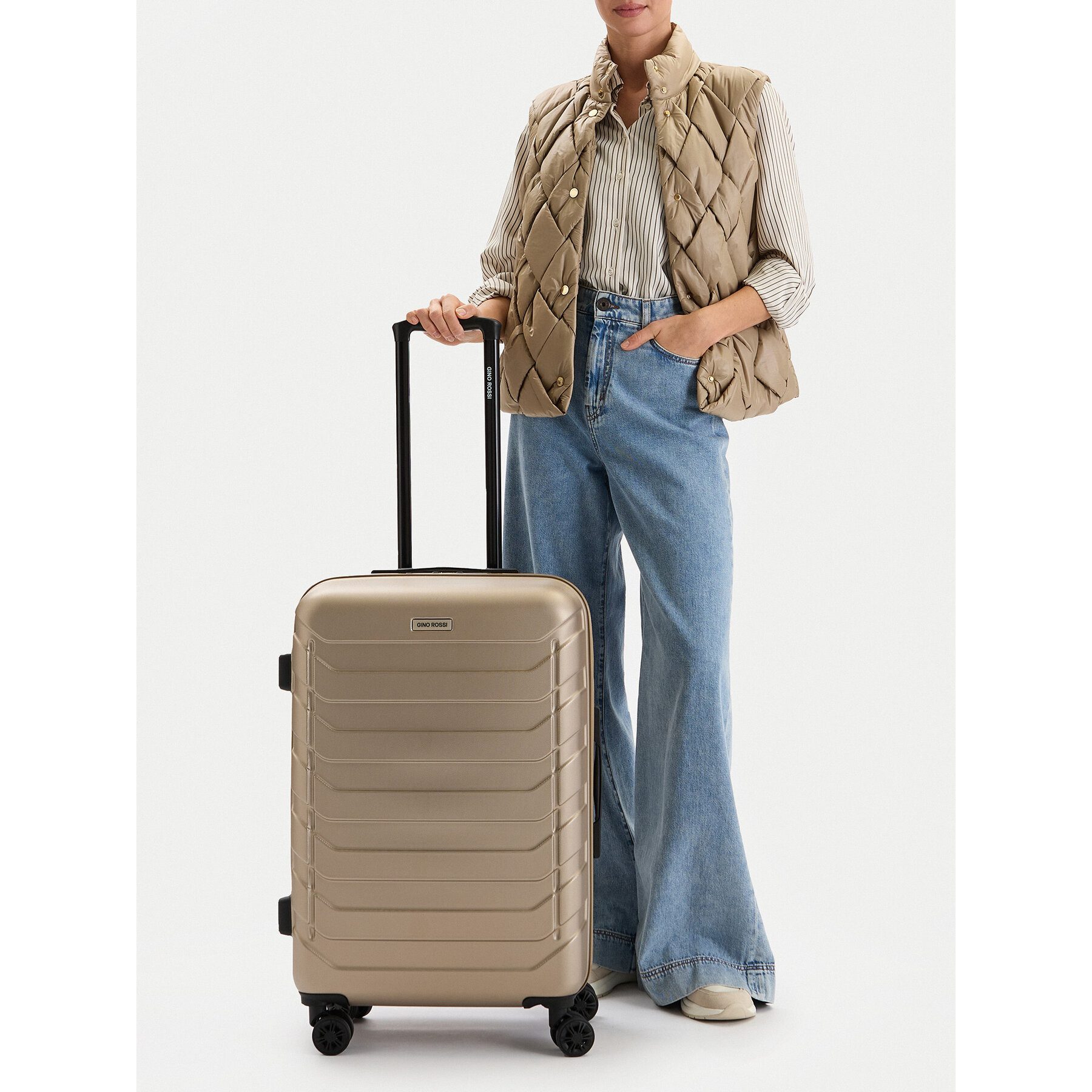 GINO ROSSI Koffer Gino Rossi mittelgroßer Unisex-Koffer Gold