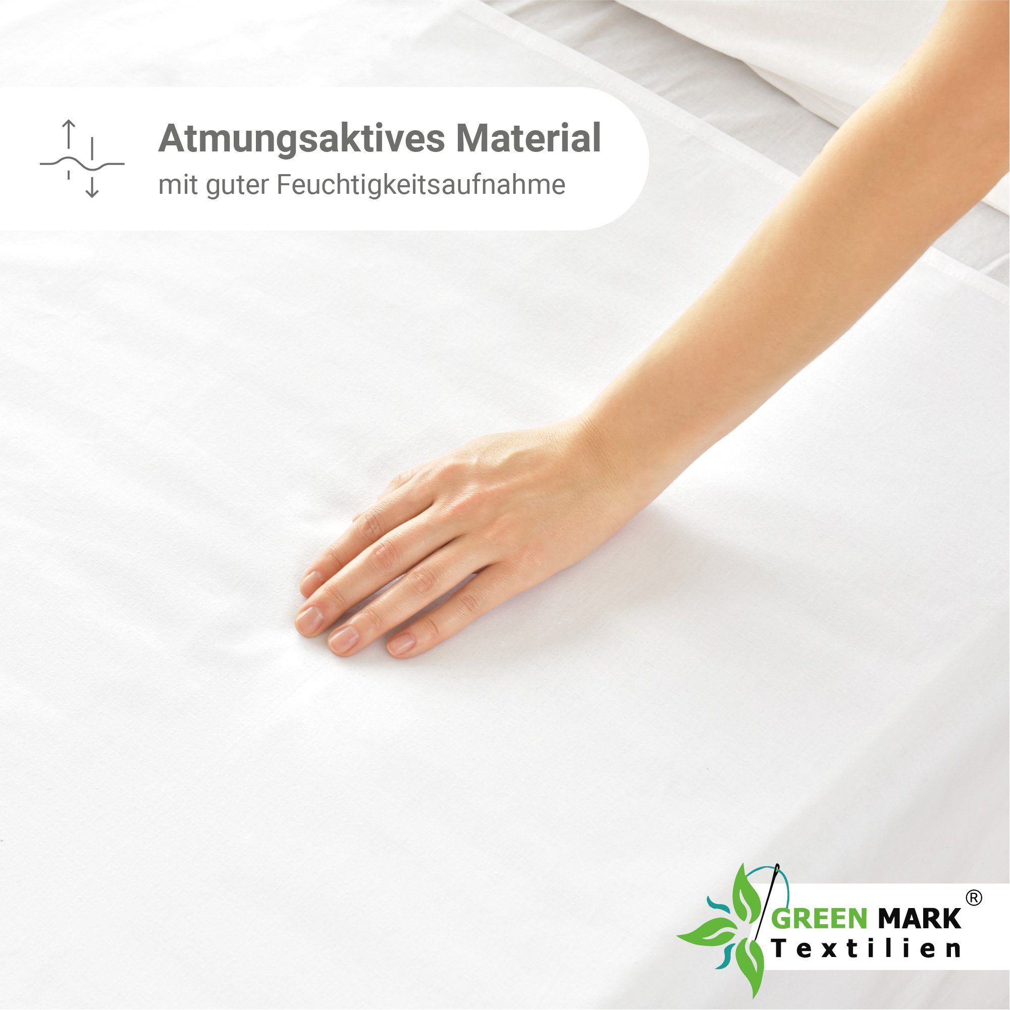 NatureMark Bettlaken 2er-Set klassisches Betttuch Haustuch, 100% Baumwolle, Gummizug: ohne, (2 Stück), Laken Haustuch, viele Größen und Farben, 150x250 cm, Weiß