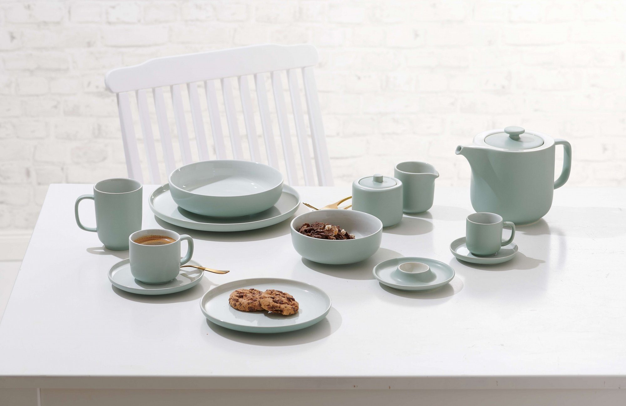 Ritzenhoff & Breker Kaffeeservice Jasper (18-tlg), 6 Personen, Keramik, mint