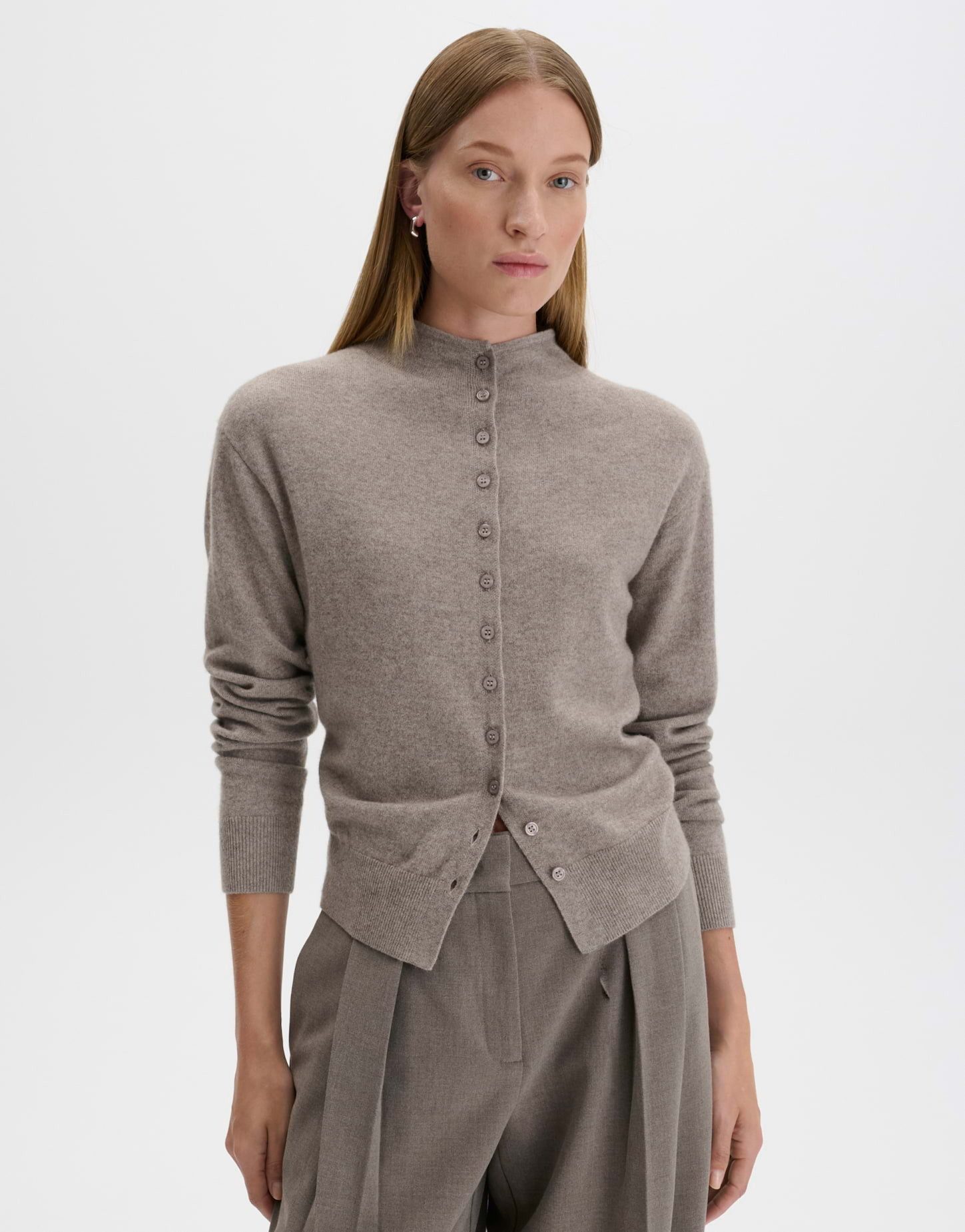 someday Strickjacke Tenali aus Feinstrick mit Kaschmiranteil Schmale Form mit Stehkragen und weichem Griff