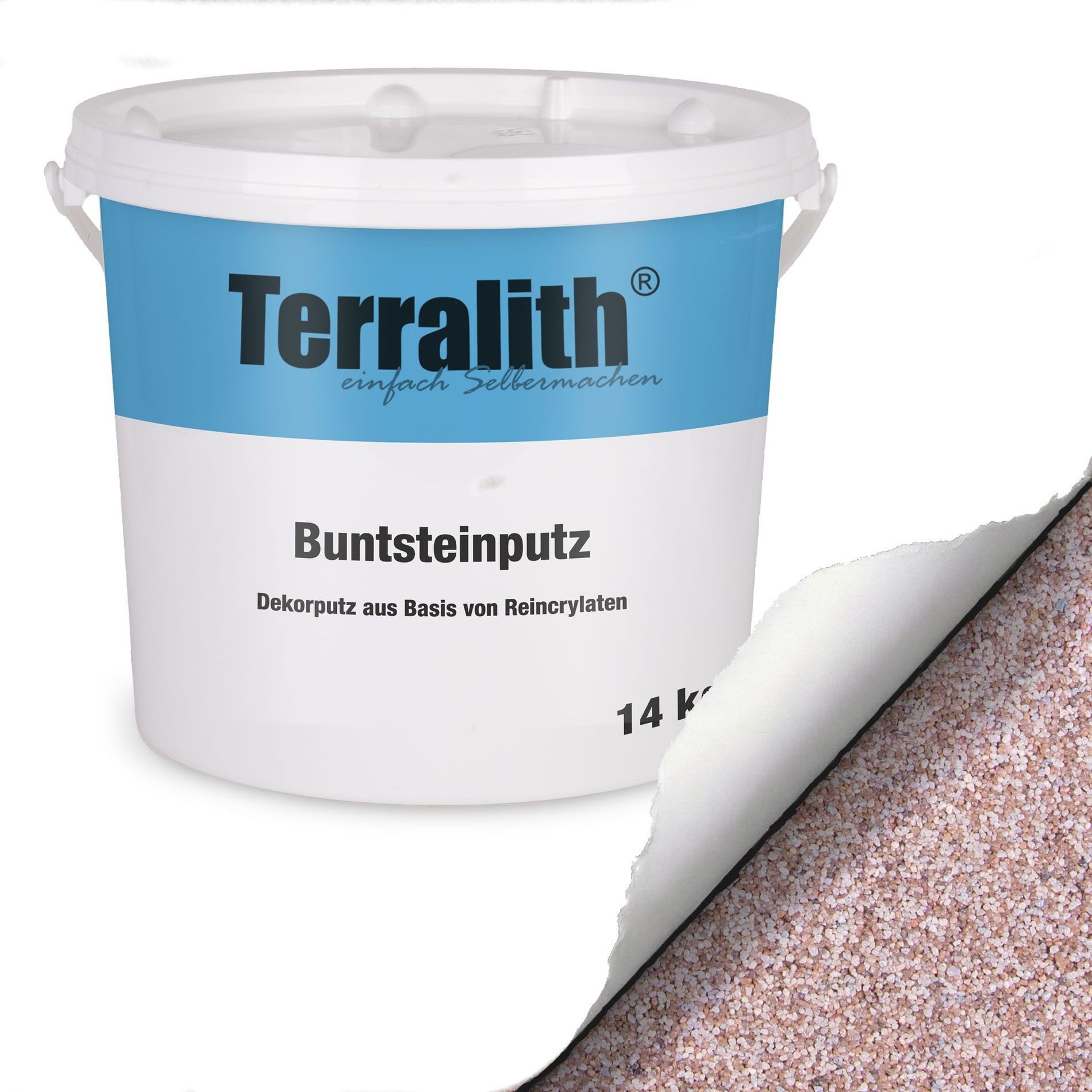Terralith® Kunstharzputz Buntsteinputz Mosaikputz 1mm -14 kg- BSP1059 (Eimer, Verarbeitungsfertig) Dekorationsputz aus Marmor-Granulat bzw. eingefärbter Körnung