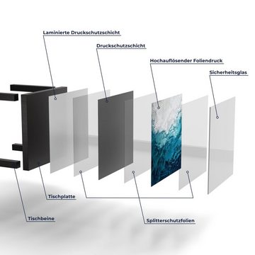 DEQORI Couchtisch 'Blick durch Wellen', Glas Beistelltisch Glastisch modern