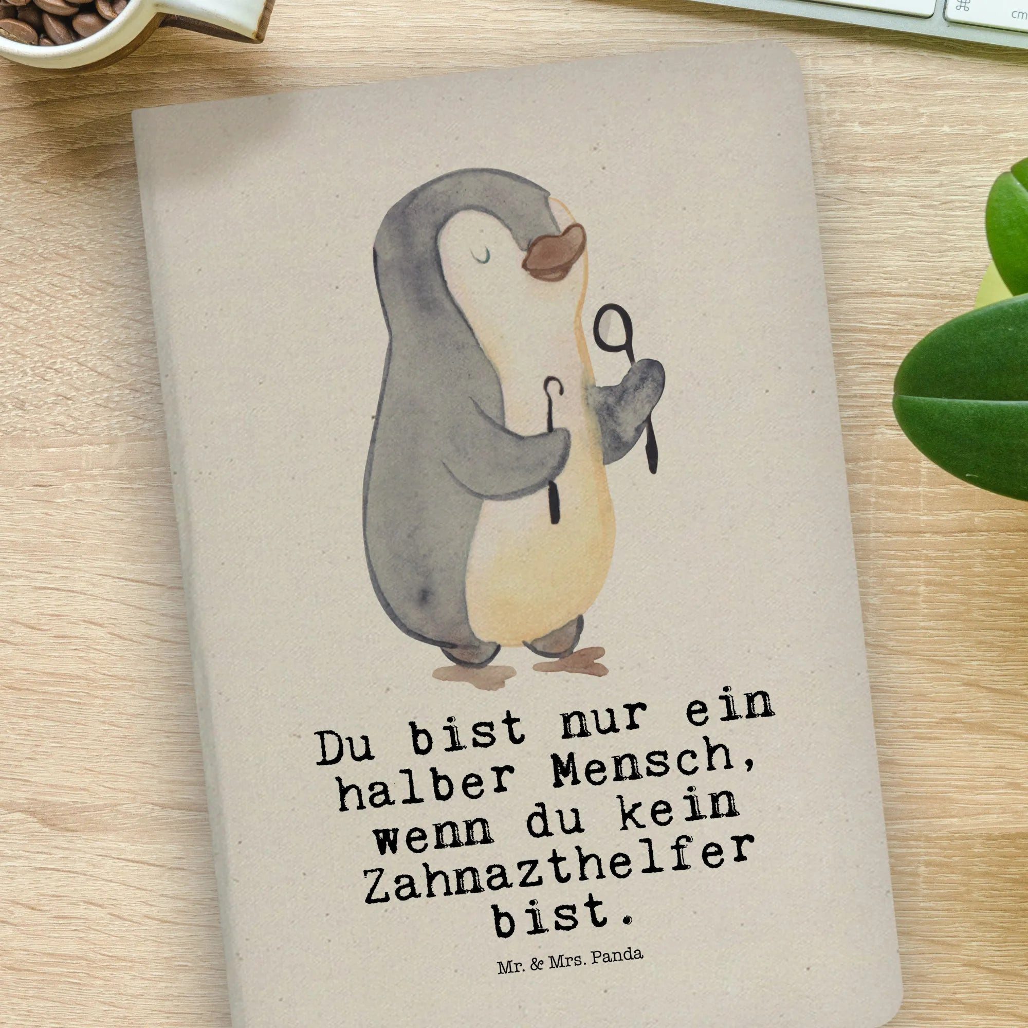 Thumbnail - Mr. & Mrs. Panda Notizbuch Zahnarzthelfer Herz - Transparent - Geschenk, Danke, Notizbuch DIN A4 Mr. & Mrs. Panda, Premi...