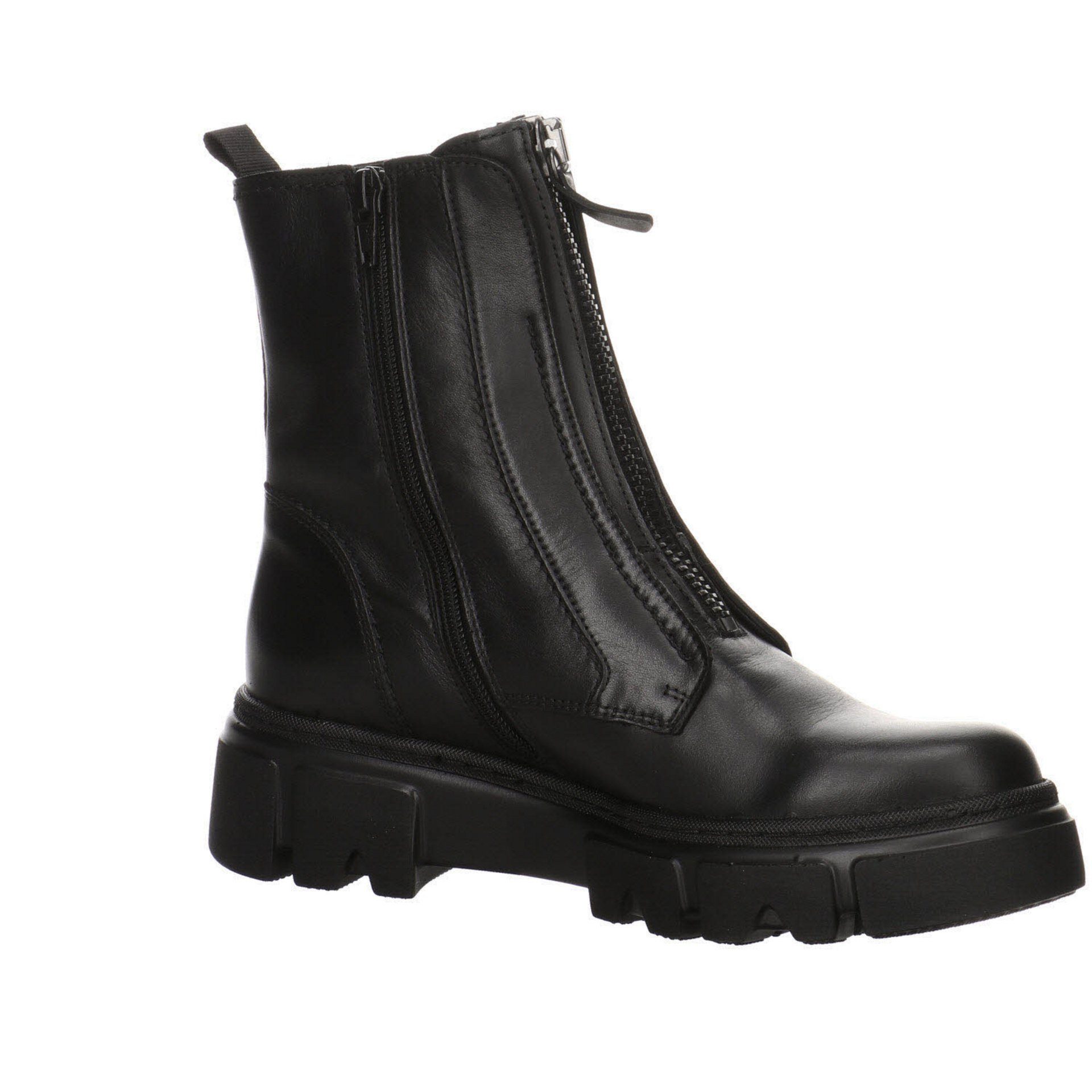 Damen Gabor Stiefelette Boots Stiefeletten Freizeit Elegant schwarz(altsilber) Schuhe Glattleder