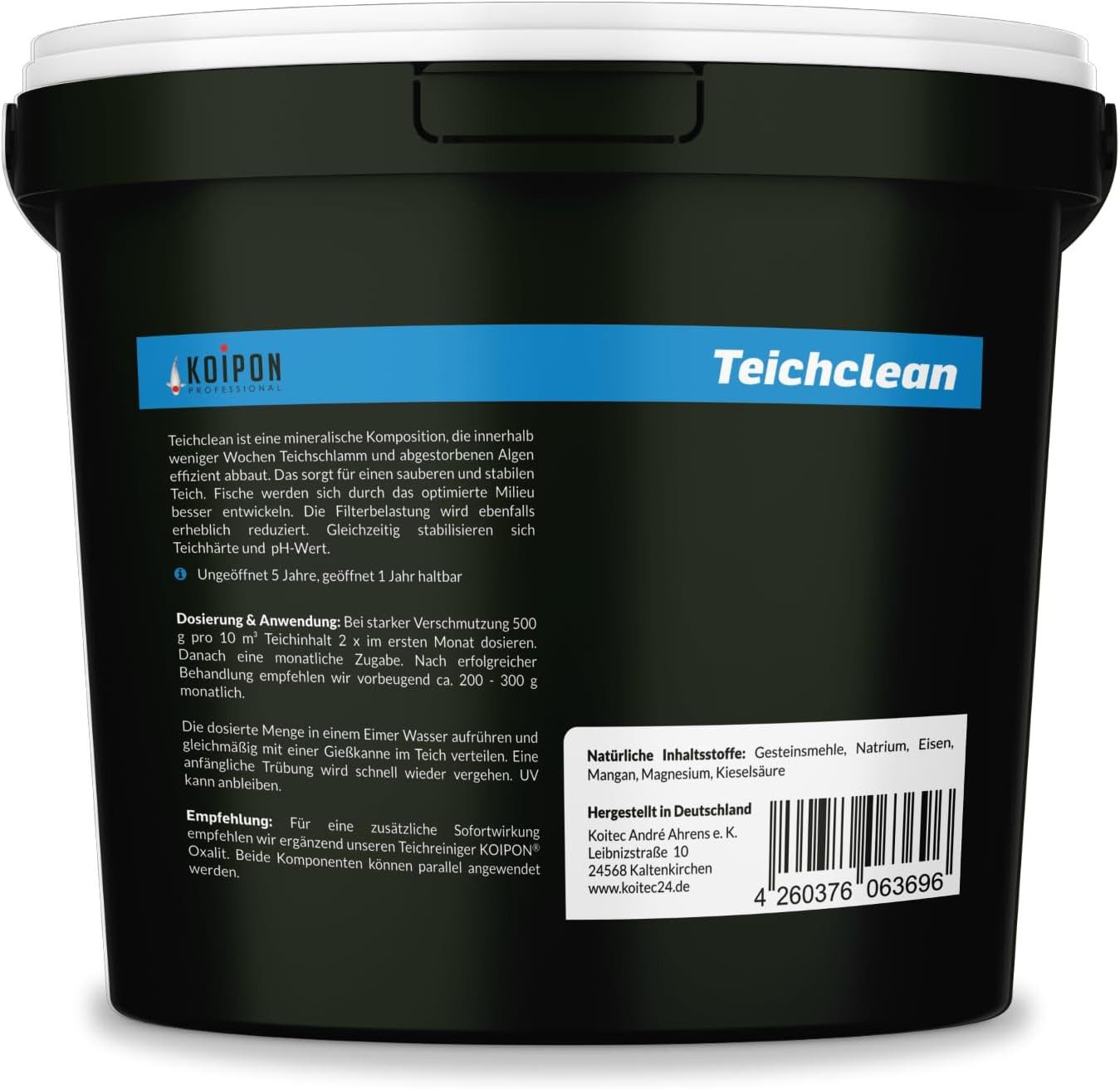 KOIPON Teichpflege KOIPON Teichclean Teichschlammentferner gegen Laub & Schlamm, Teichschlammentferner, Biologisch, Fischverträglich, Made in Germany