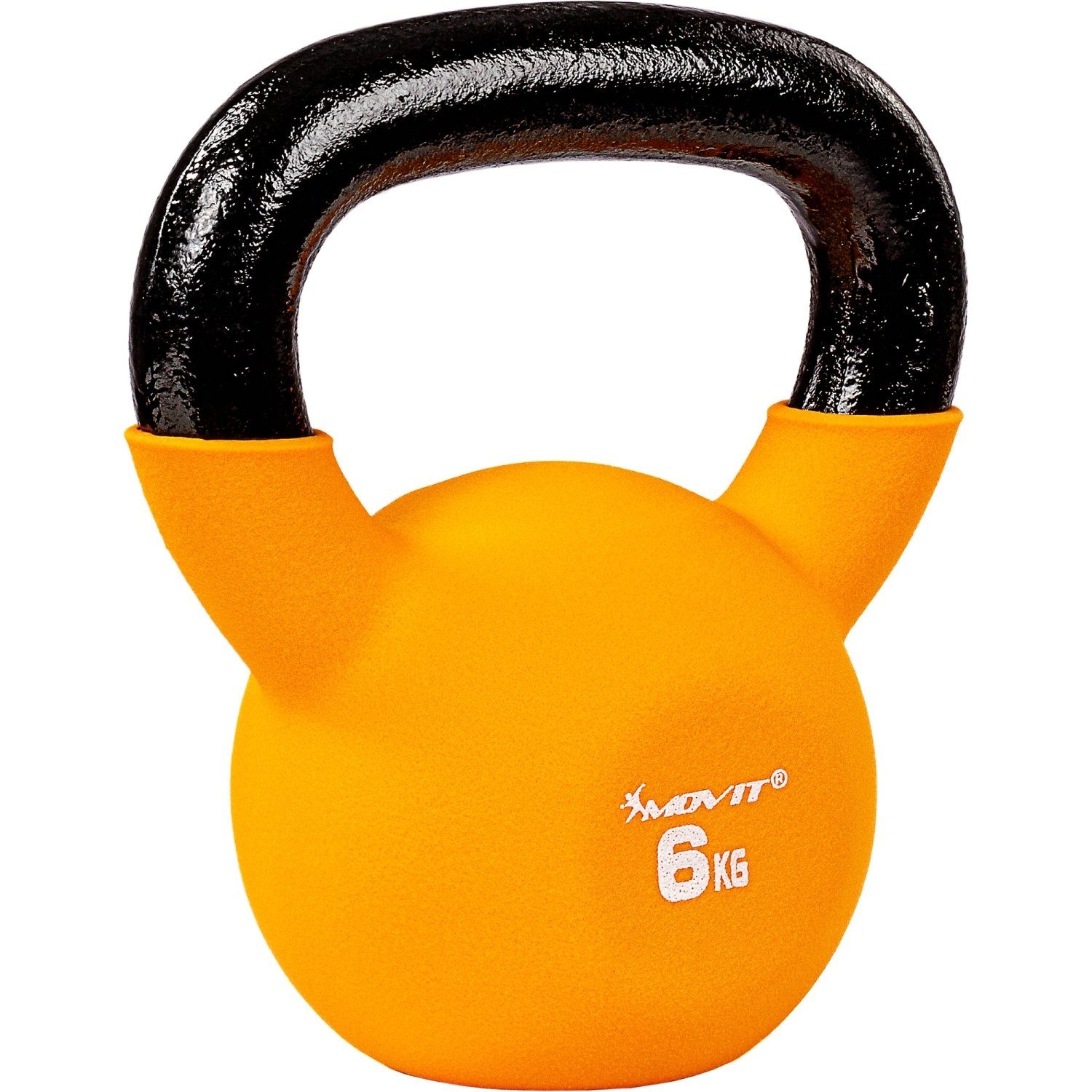 MOVIT Kettlebell Kettlebell PRO, Kugelhantel aus Gusseisen, (Schwunghantel, Trainingsgewicht), mit Neoprenbeschichtung, Kugelgewicht, 12 Farbvarianten: 2 bis 24 kg