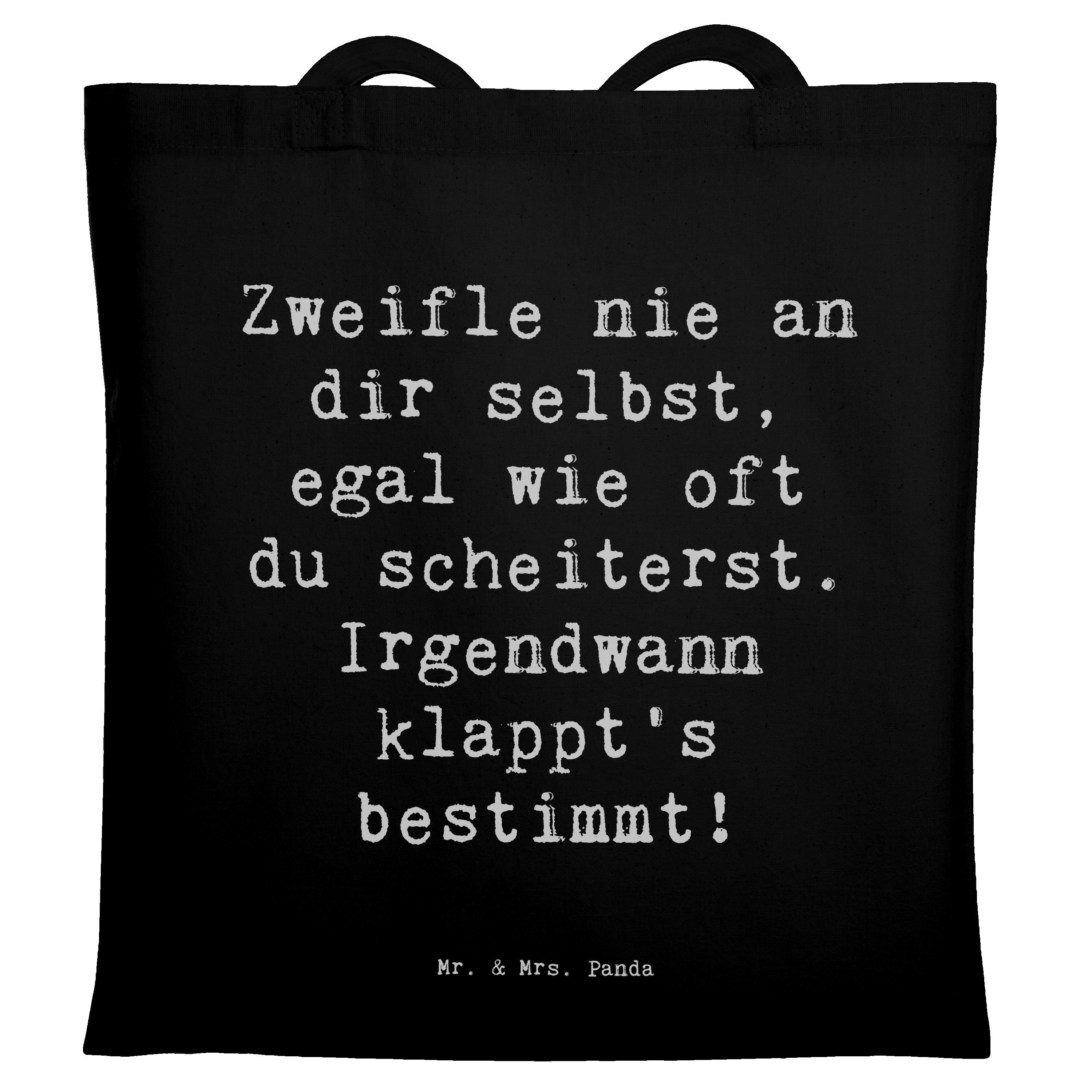 Tragetasche Spruch Glaube an sich selbst - Schwarz - Geschenk, Selbstvertrauen, E