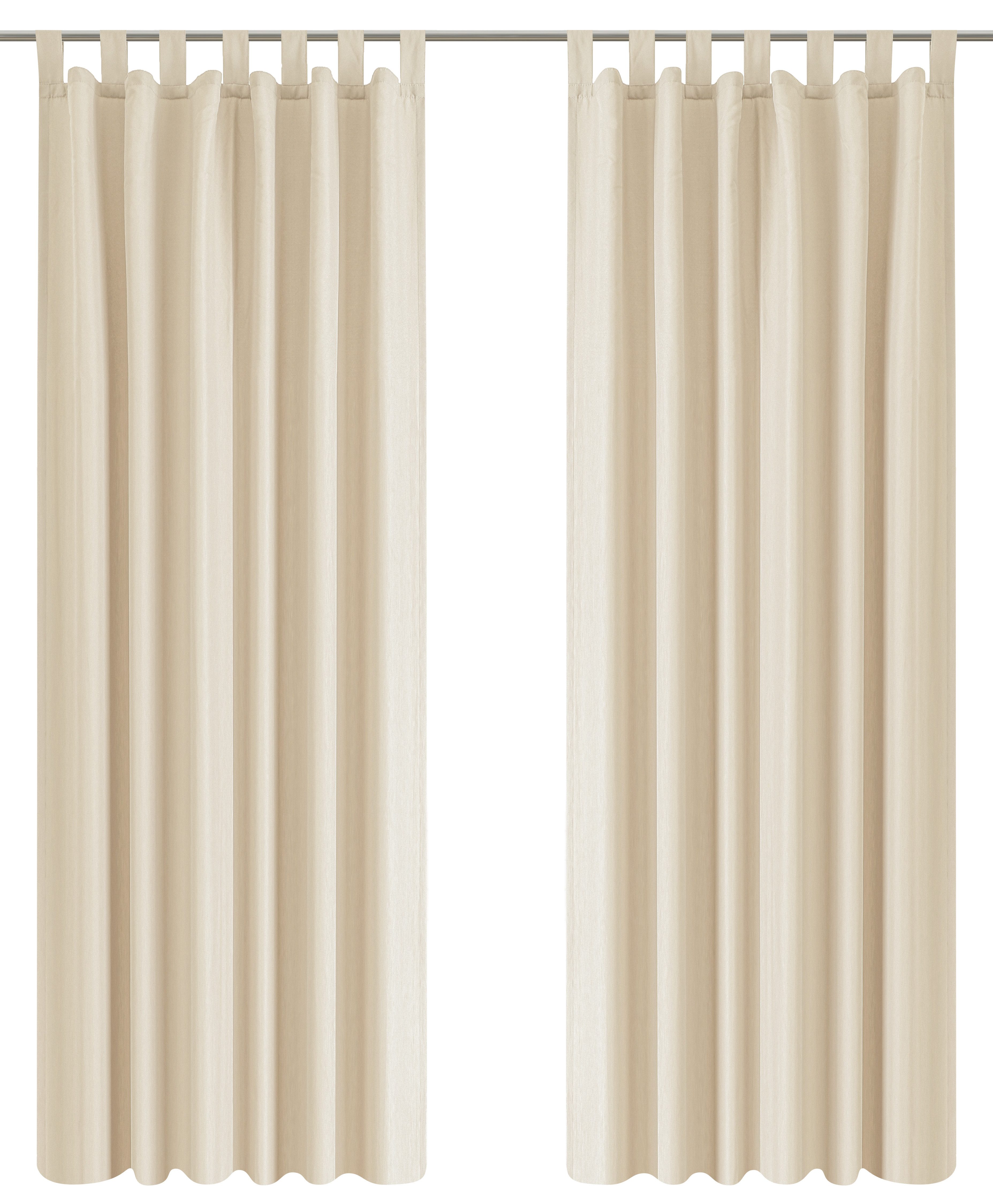 OTTO home Vorhang Parry (2 St), Schlaufen, blickdicht, Polyester, 2-er Set, blickdicht, monochrom, basic
