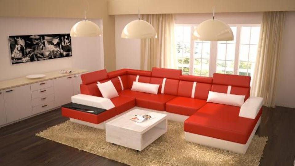 JVmoebel Ecksofa Designer Wohnlandschaft Europe Ledersofa in Polster Sofa Made Couch Eckcouch Sofas