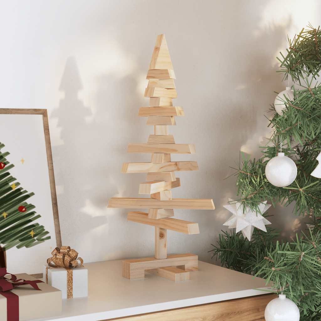 vidaXL Künstlicher Weihnachtsbaum Weihnachtsbaum Holz zum Schmücken 60 cm Massivholz Kiefer