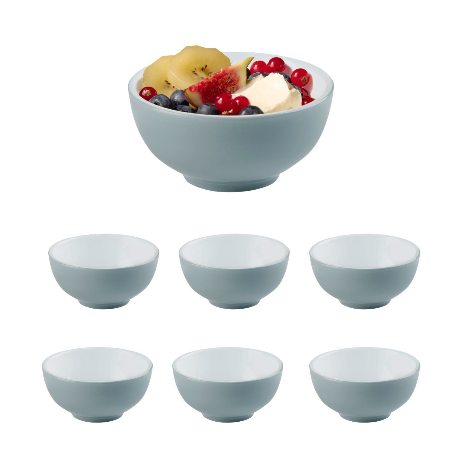 APS Schale SNUG, Porzellan, (Set, 6-tlg), Porzellan Ø 12 cm, 250ml, stapelbar, spülmaschinengeeignet