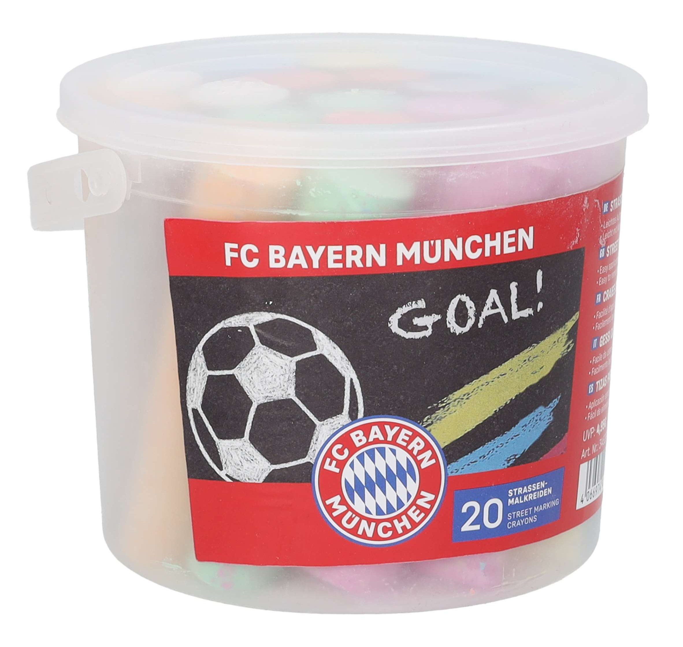 FC Bayern München Malkreide FC Bayern München Straßenmalkreide 20er Eimer bunt