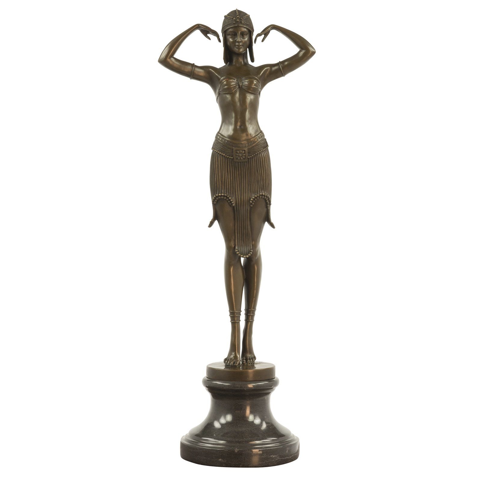 Bronzeskulptur Antik-Stil Tänzerin Bronze Skulptur Aubaho nach R Scarab Chiparus Figur