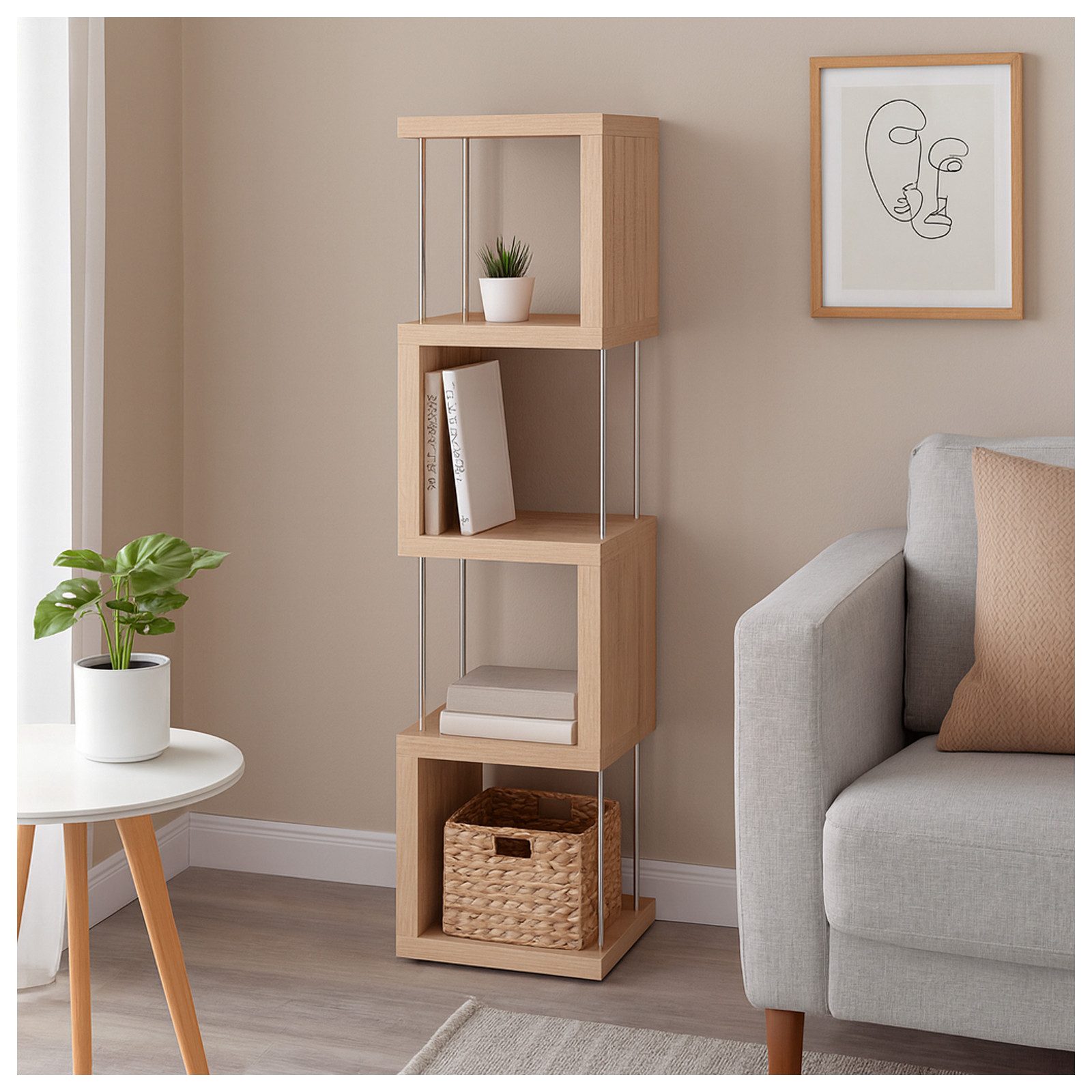 HTI-Living Regal Standregal 4 Fächer Thekla Sonoma, Stück 1-tlg., mit Metal günstig online kaufen