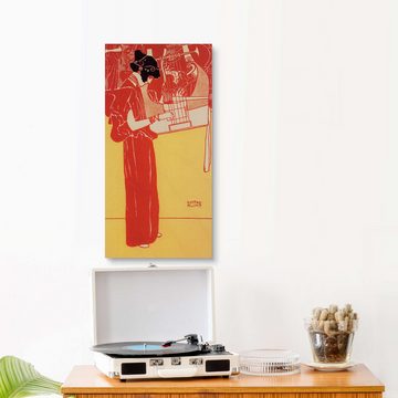 Posterlounge Holzbild Gustav Klimt, Musik, Ver Sacrum, 1901, Wohnzimmer Vintage Malerei
