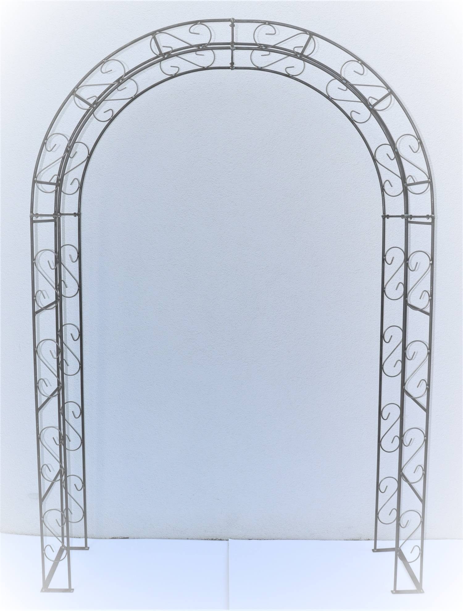 Hirsch Terracotta Rosenbogen Rund Edelrost, B-H-T 165x245x40 cm, Massiv, stabil, Edelrost