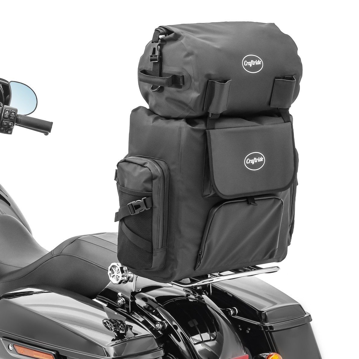 Craftride Reisetasche Wasserdichte Sissybar Tasche mit Gepäckrolle für Chop günstig online kaufen