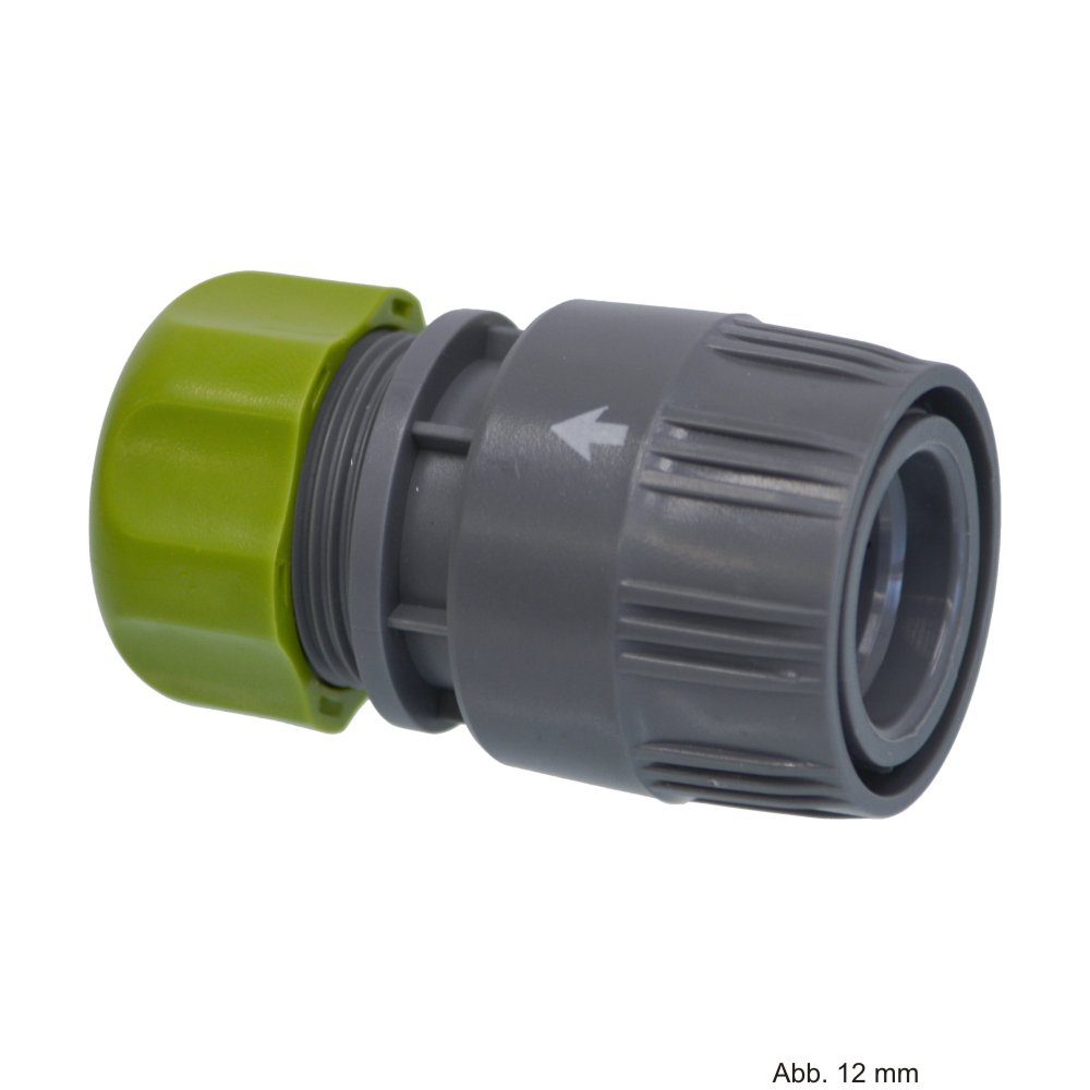 bevo Gartenschlauch PVC-U Hydro-Fit Kupplung, Klemm x Klickmuffe 12 mm, Grau/Grün