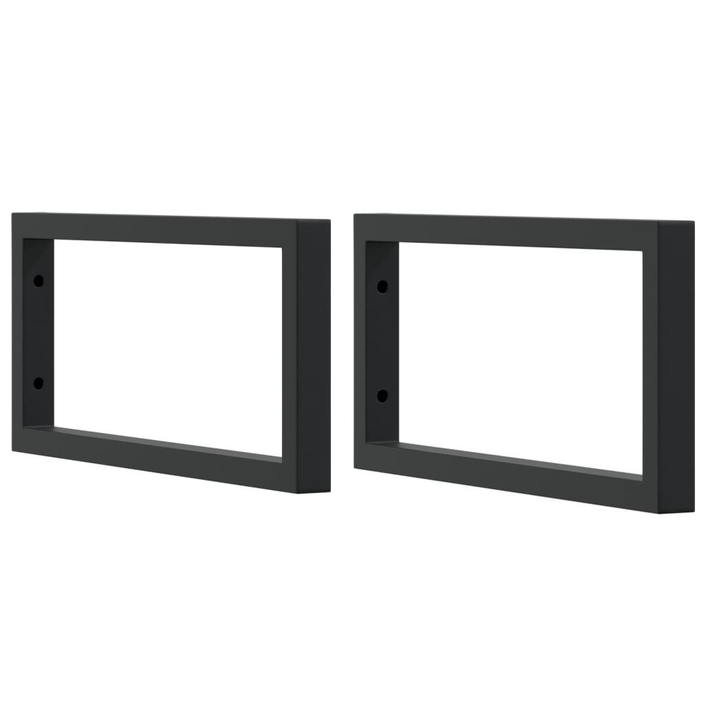 vidaXL Waschtisch 20 x 45 cm Waschtisch-Halterungen 2 Stk Schwarz Rechteckig Stahl