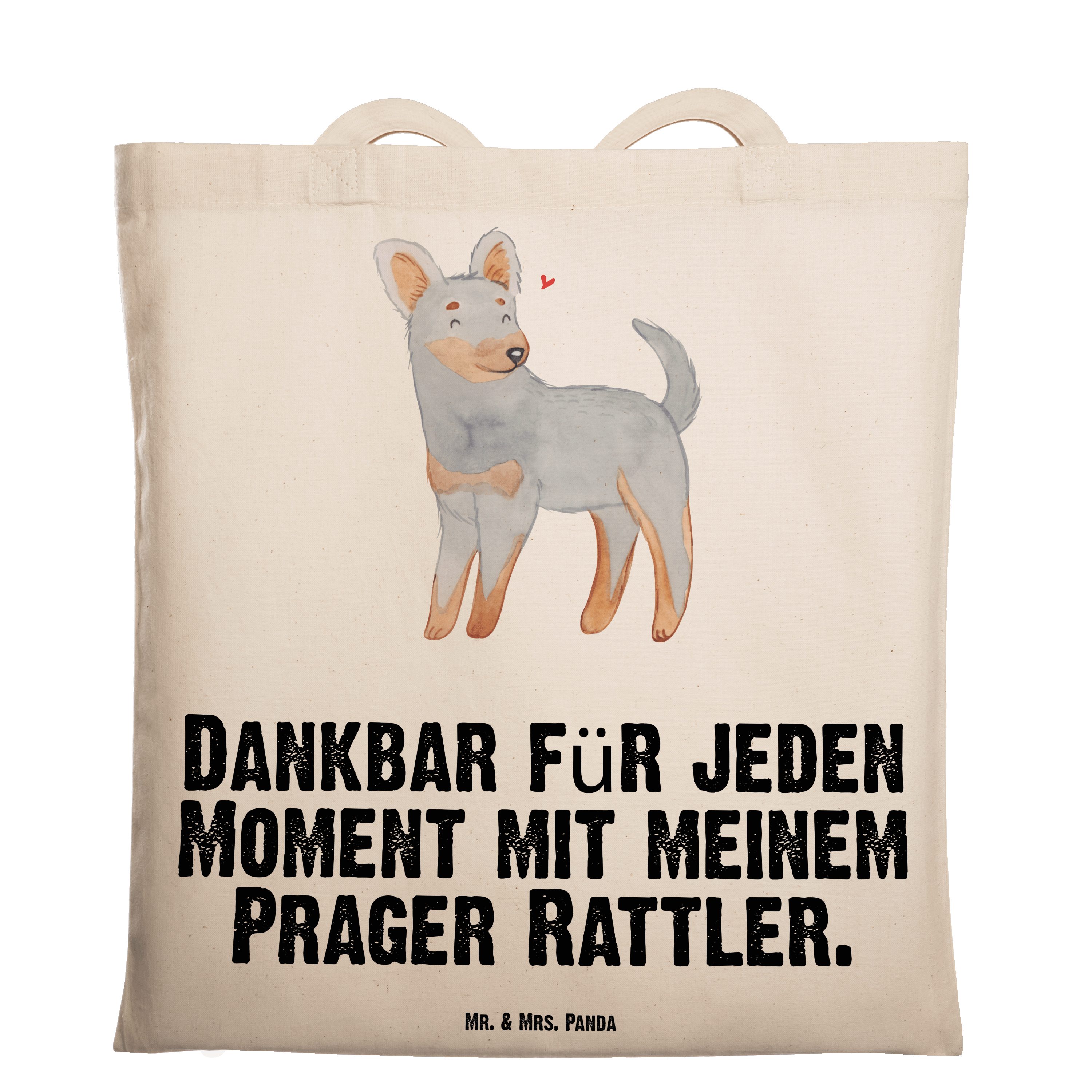 Panda - Mr. Moment Rattler (1-tlg) - & Geschenk, Transparent Stoffbeutel, Beutel, Tragetasche Mrs. Prager