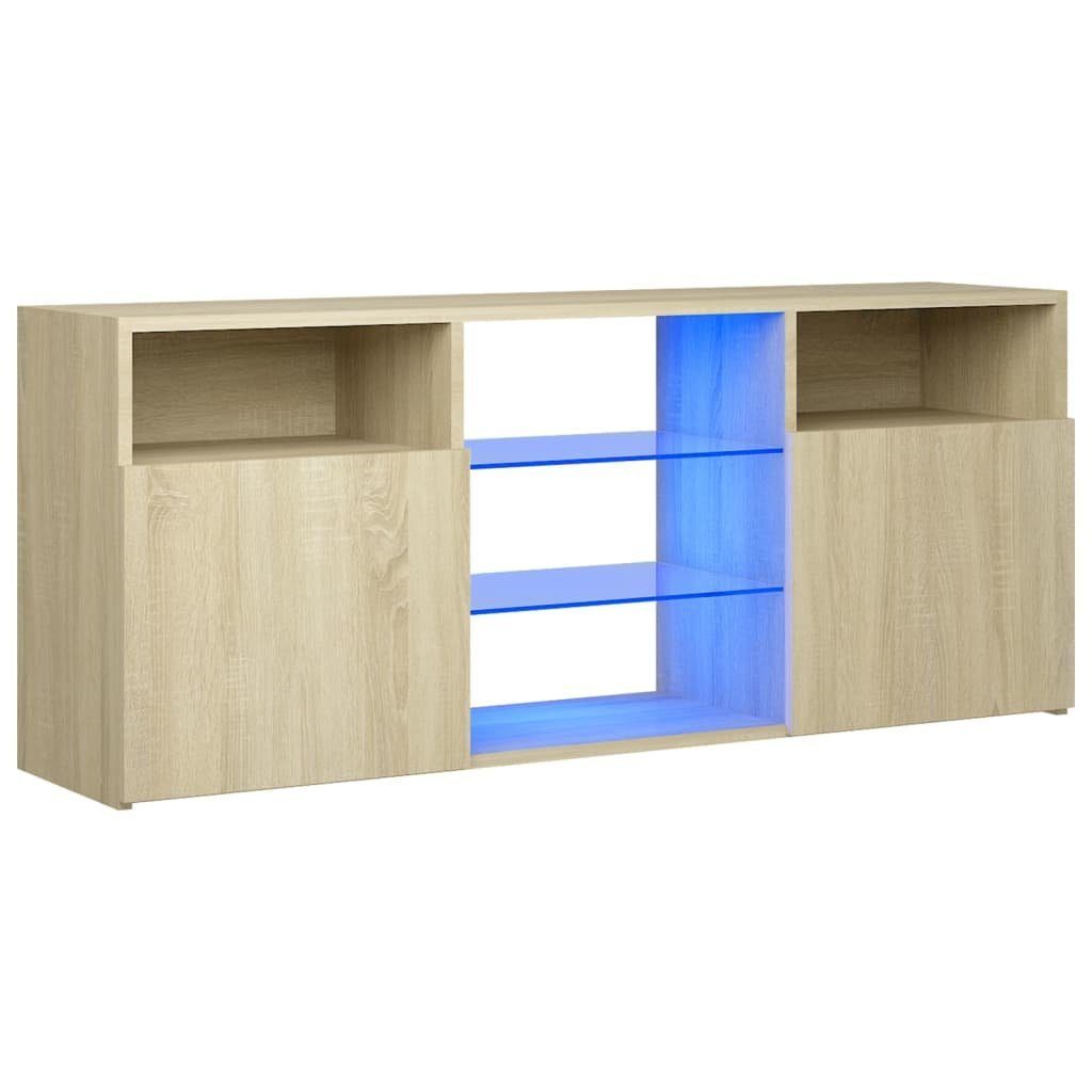 cm Sonoma 120x30x50 mit vidaXL Eiche Sonoma-Eiche TV-Schrank LED-Leuchten (1-St) TV-Schrank