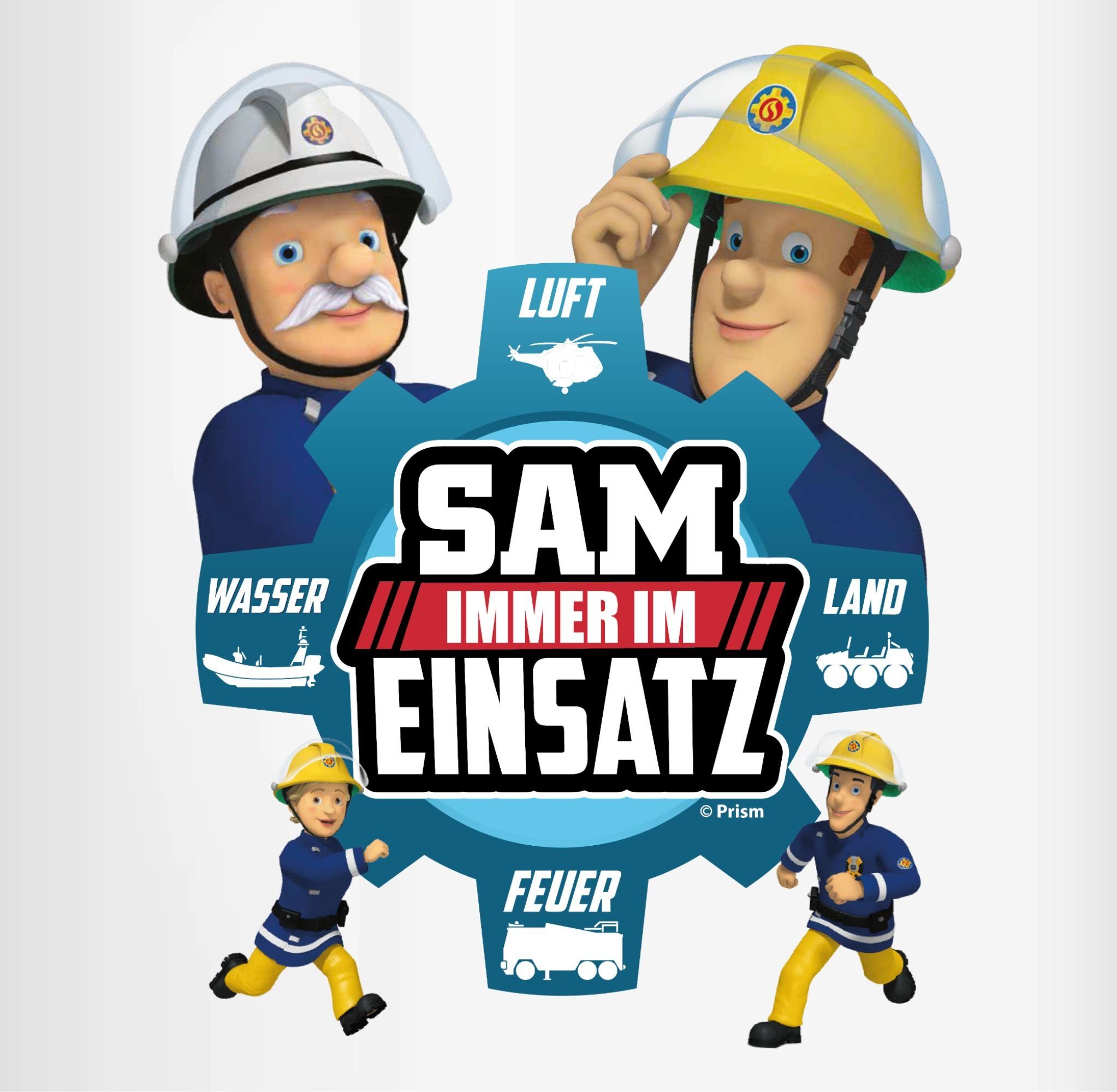 - Immer 2 Einsatz, Sam Keramik, Tasse Sam Tasse im Petrolgrün Feuerwehrmann Shirtracer