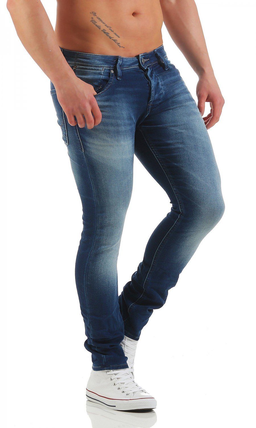 Jack Jones & Slim-fit-Jeans Glenn Dash Jeans Indigo (GE103) Fit Jones Herren Blau Slim & Jack