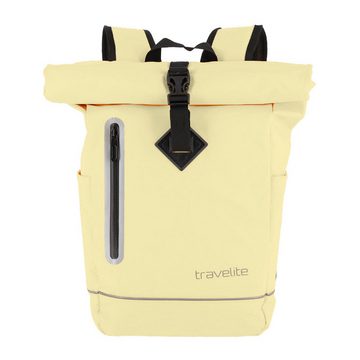 travelite Fahrradrucksack Basics Rollup Rucksack, wasserfester Kurierrucksack, aus Planenmaterial, mit Reflektoren, wasserabweisend, pastellgelb