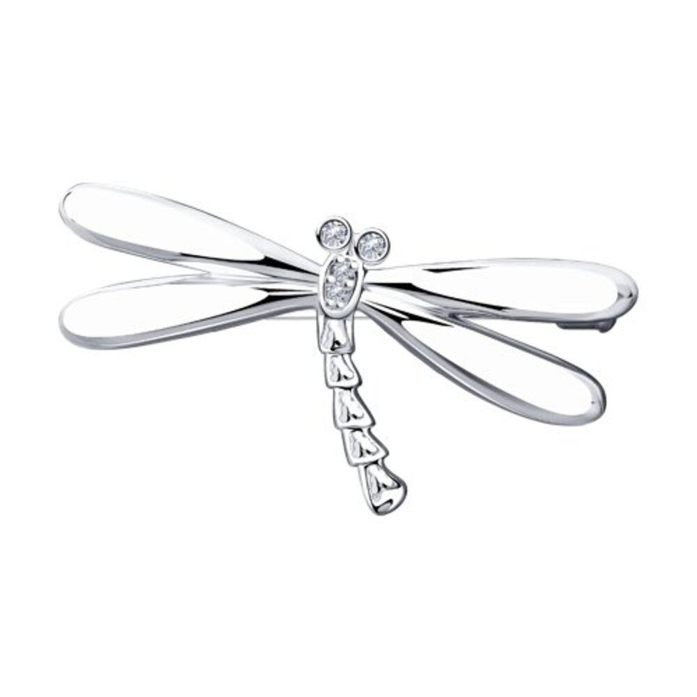 Secretforyou Brosche Brosche Anstecknadel Libelle 925 Silber Zirkon Echtschmuck, 925 Sterling Silber
